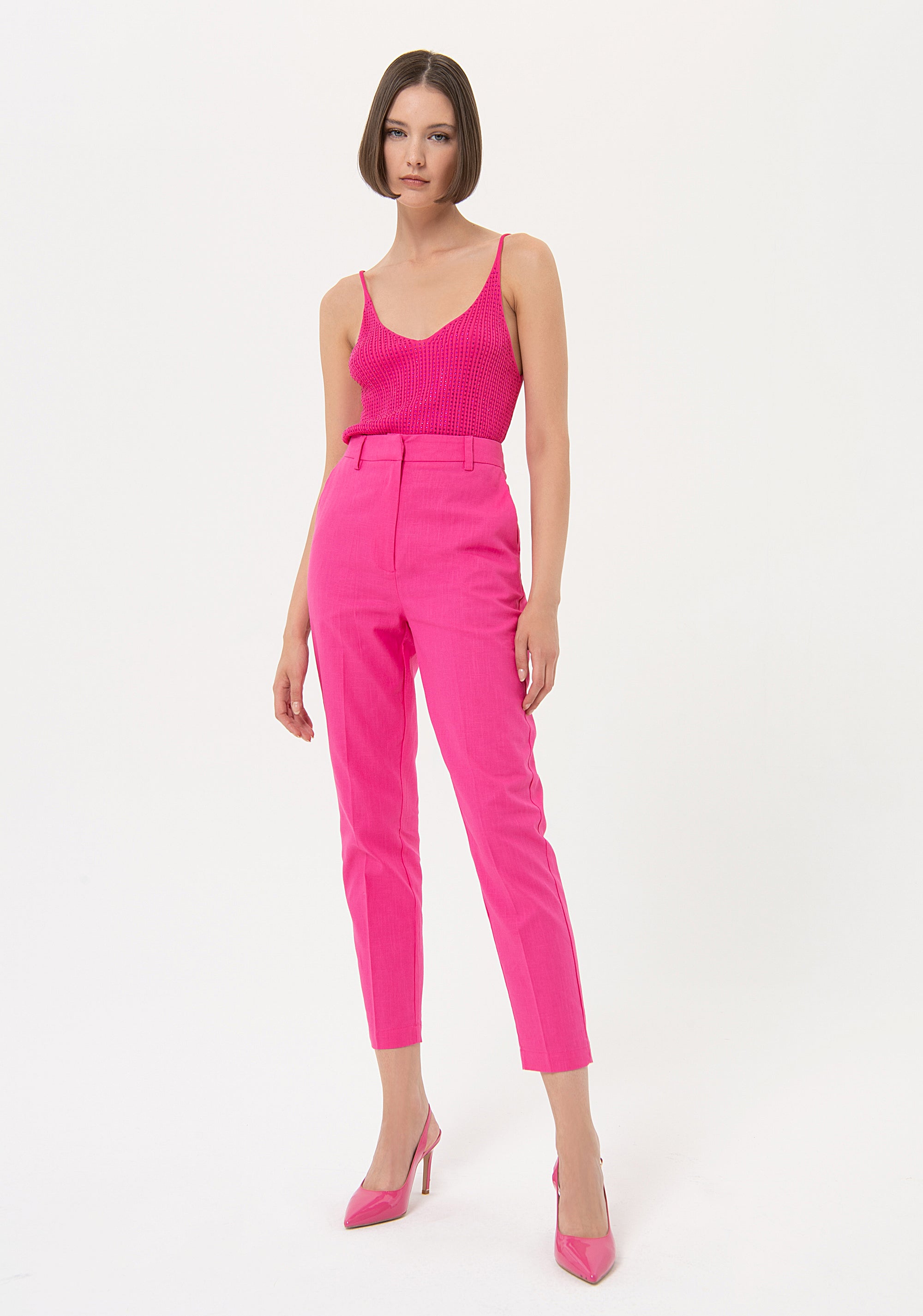 Chino pant regular fit made in cotton and linen Fracomina FR24SV4004W67101-148-1_7f470aca-86f6-46c2-ba87-0f341a2e1f21