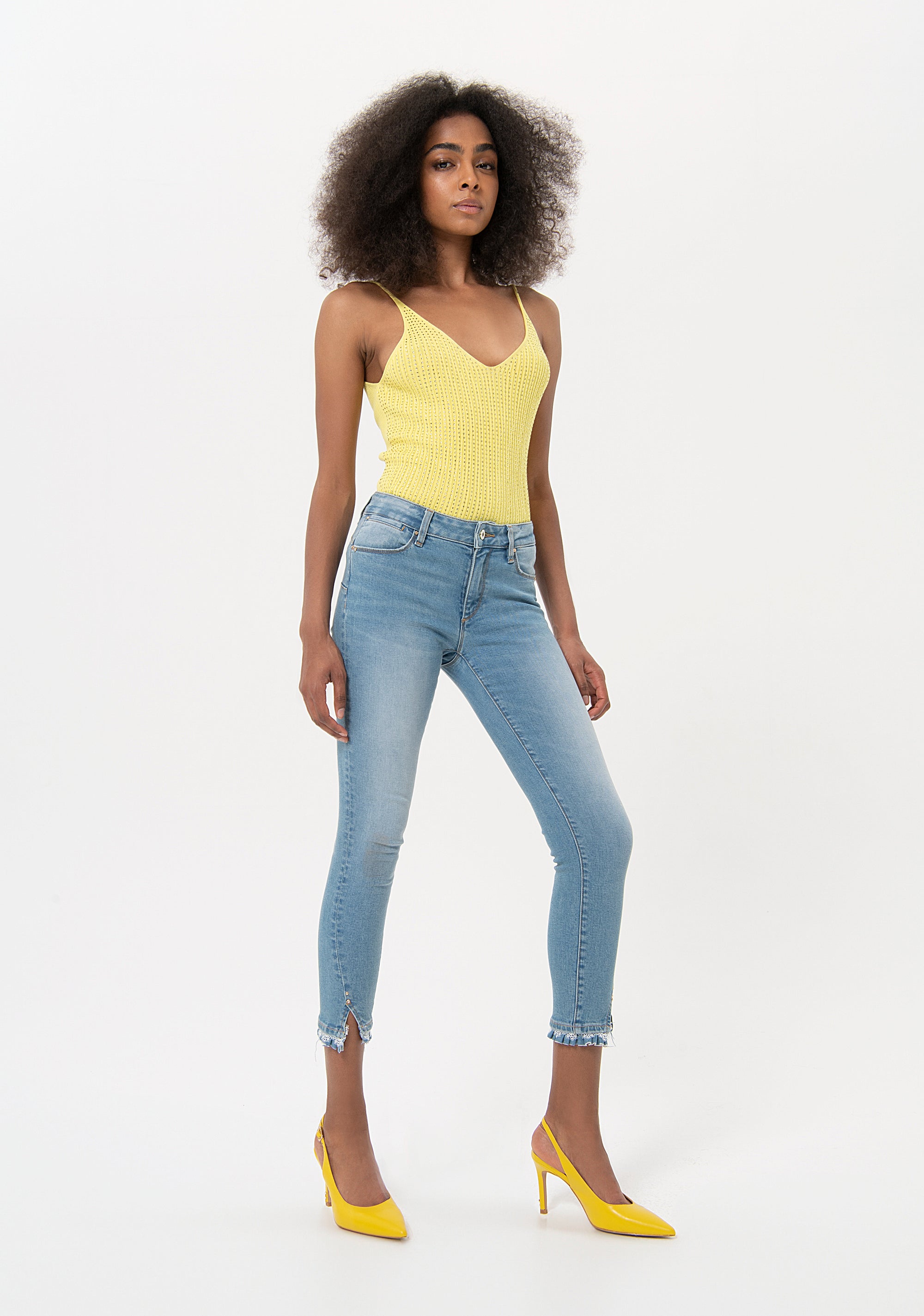 Jeans skinny fit with push-up effect made in denim with vintage wash Fracomina FR24SV9002D401R9-337-1