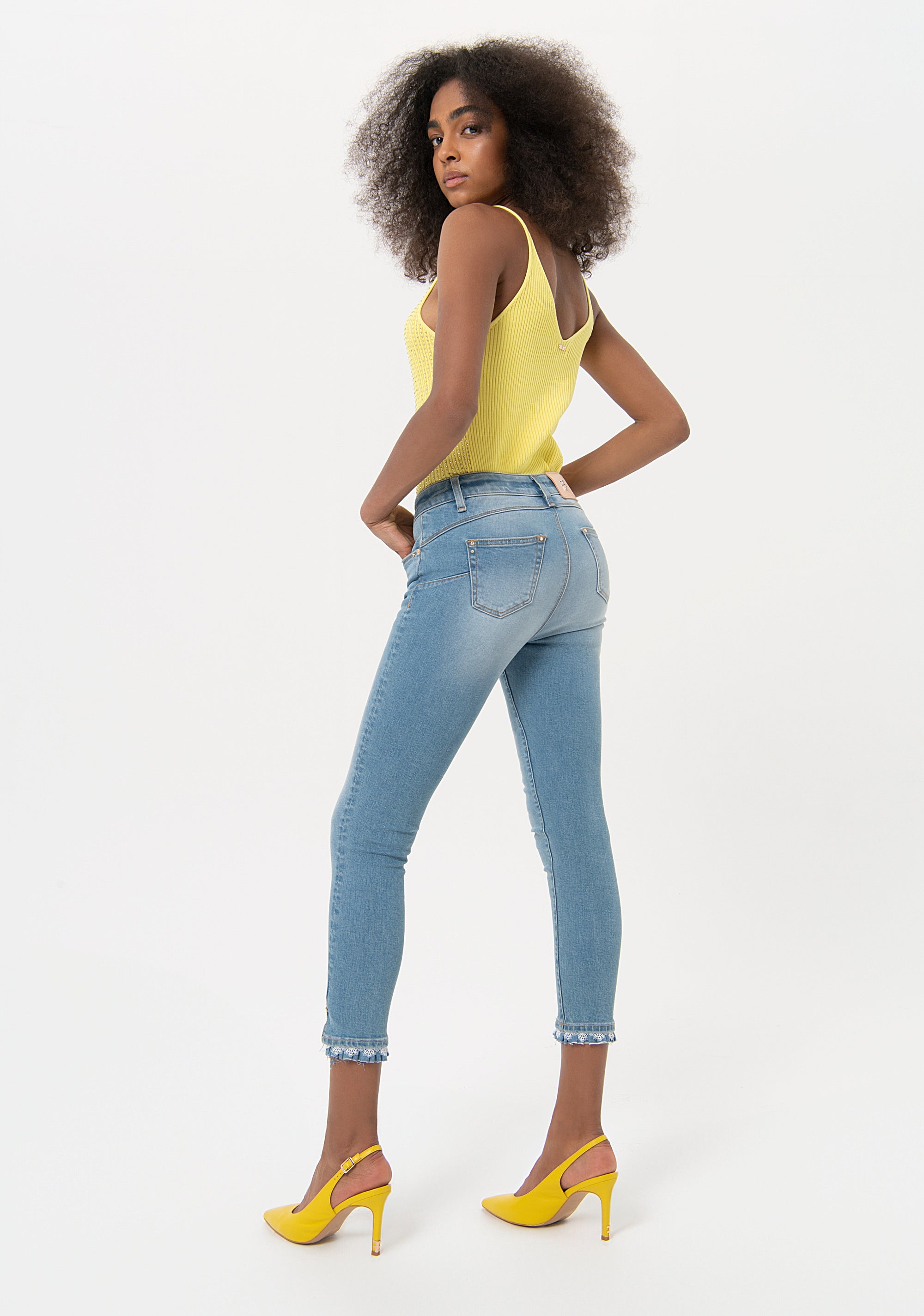 Jeans skinny fit with push-up effect made in denim with vintage wash Fracomina FR24SV9002D401R9-337-3