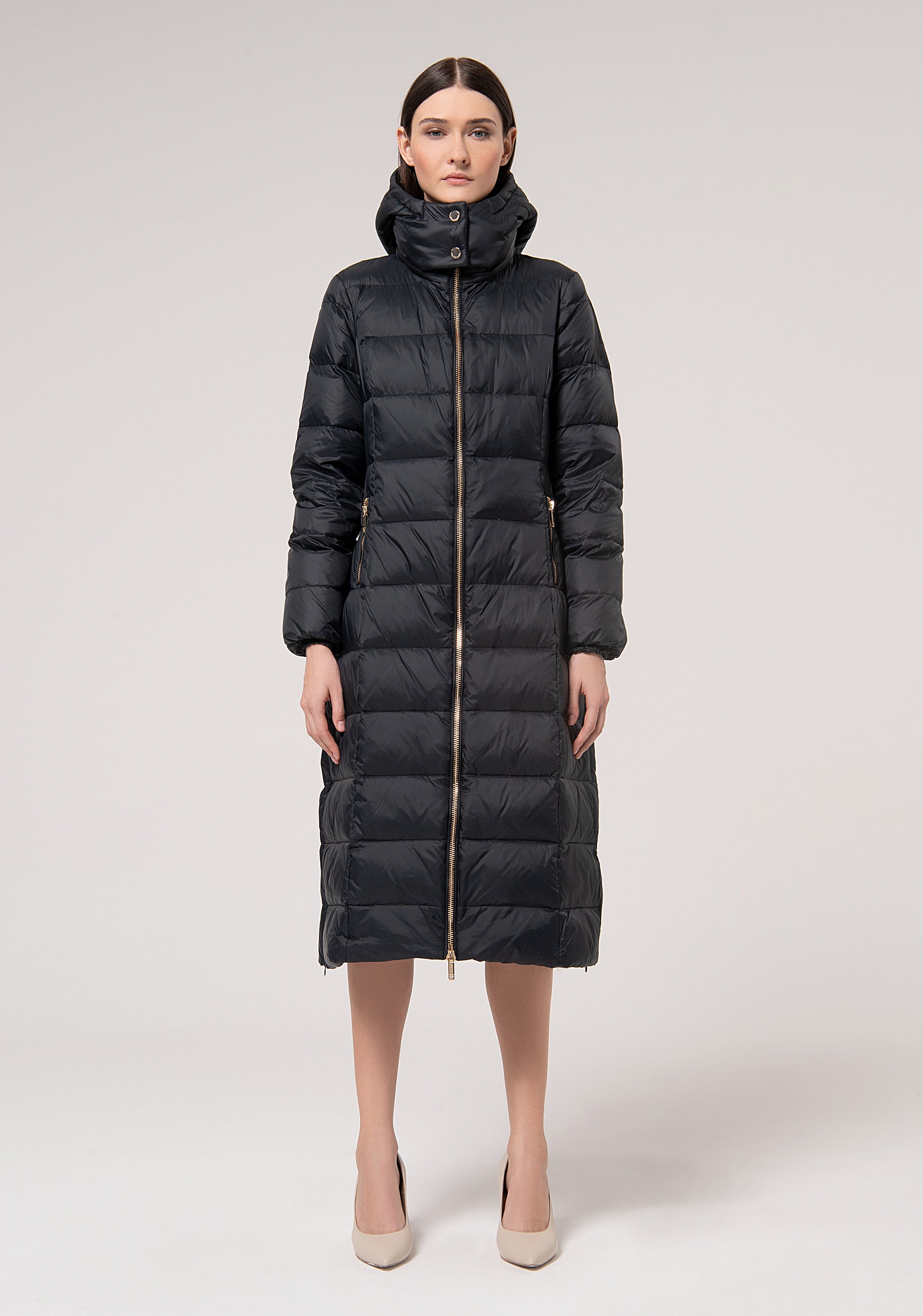 Long padded jacket regular fit made in quilted nylon Fracomina FR24WC3005O42301-053-1