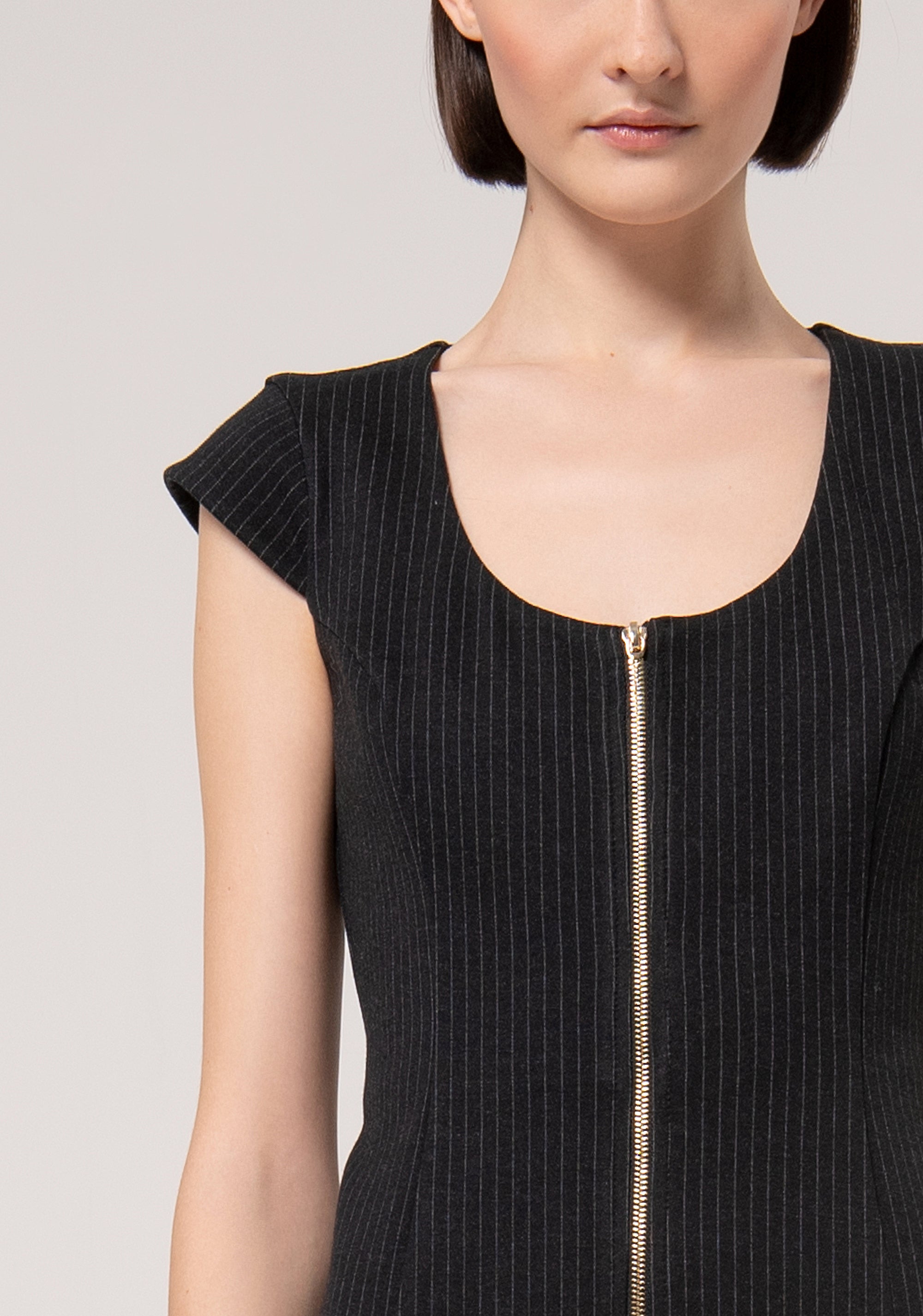 Mini dress slim fit made in pinstriped fabric Fracomina FR24WD1023W727Q6-121-2