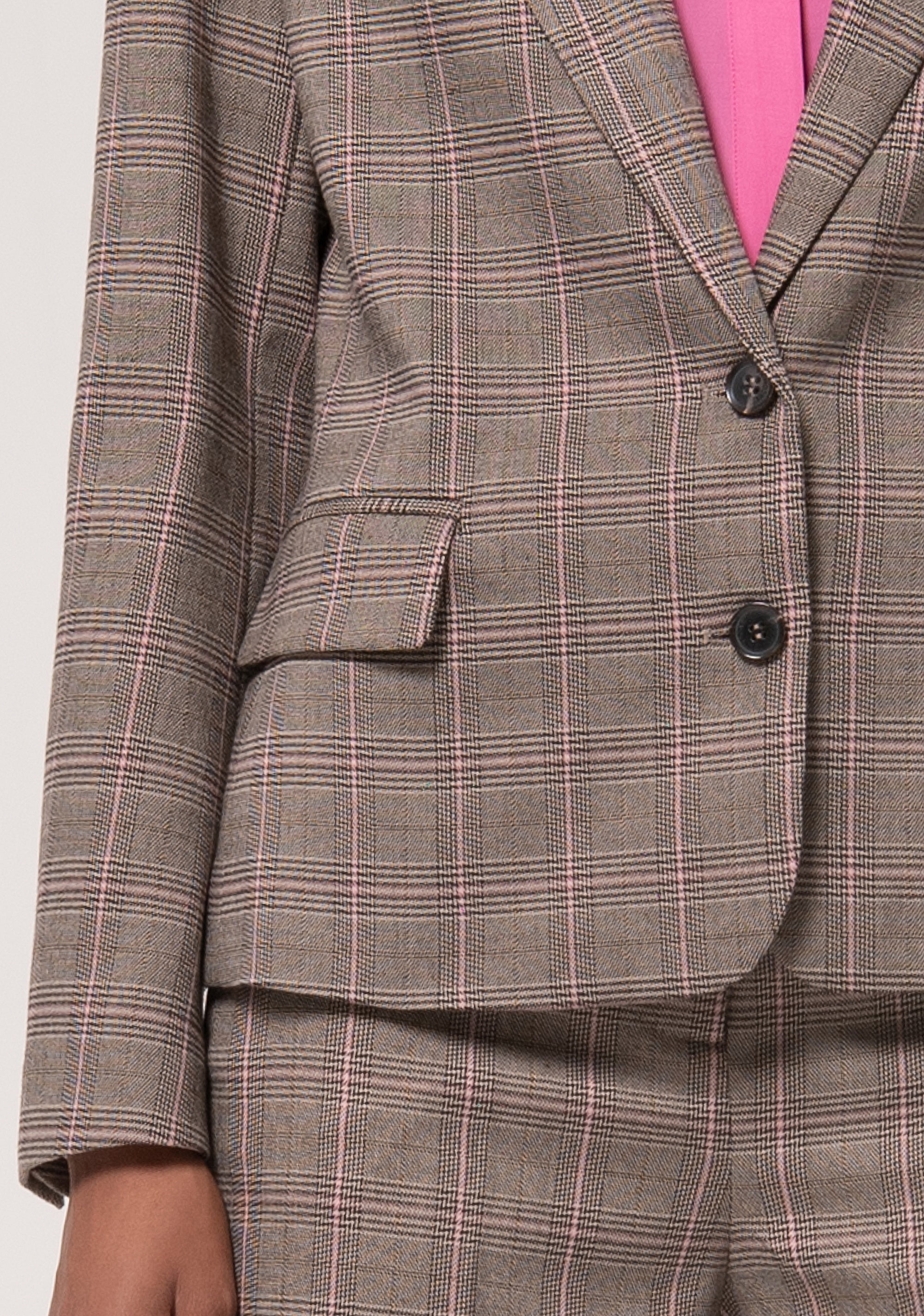 Blazer jacket regular fit single breasted made in Prince of Wales fabric Fracomina FR24WJ2010W71995-L20-2