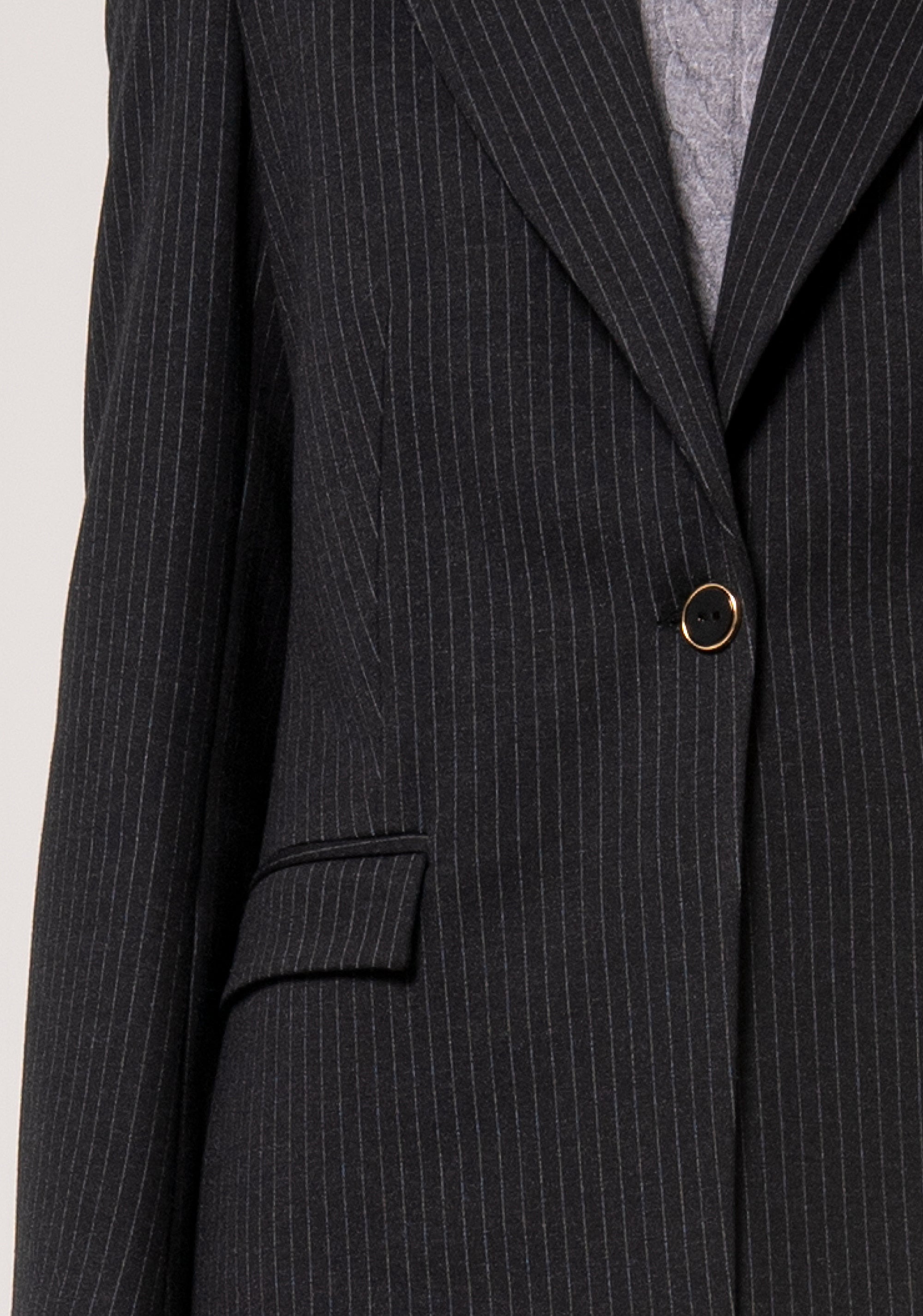 Long blazer jacket regular fit made in pinstriped fabric Fracomina FR24WJ3003W727Q6-121-2