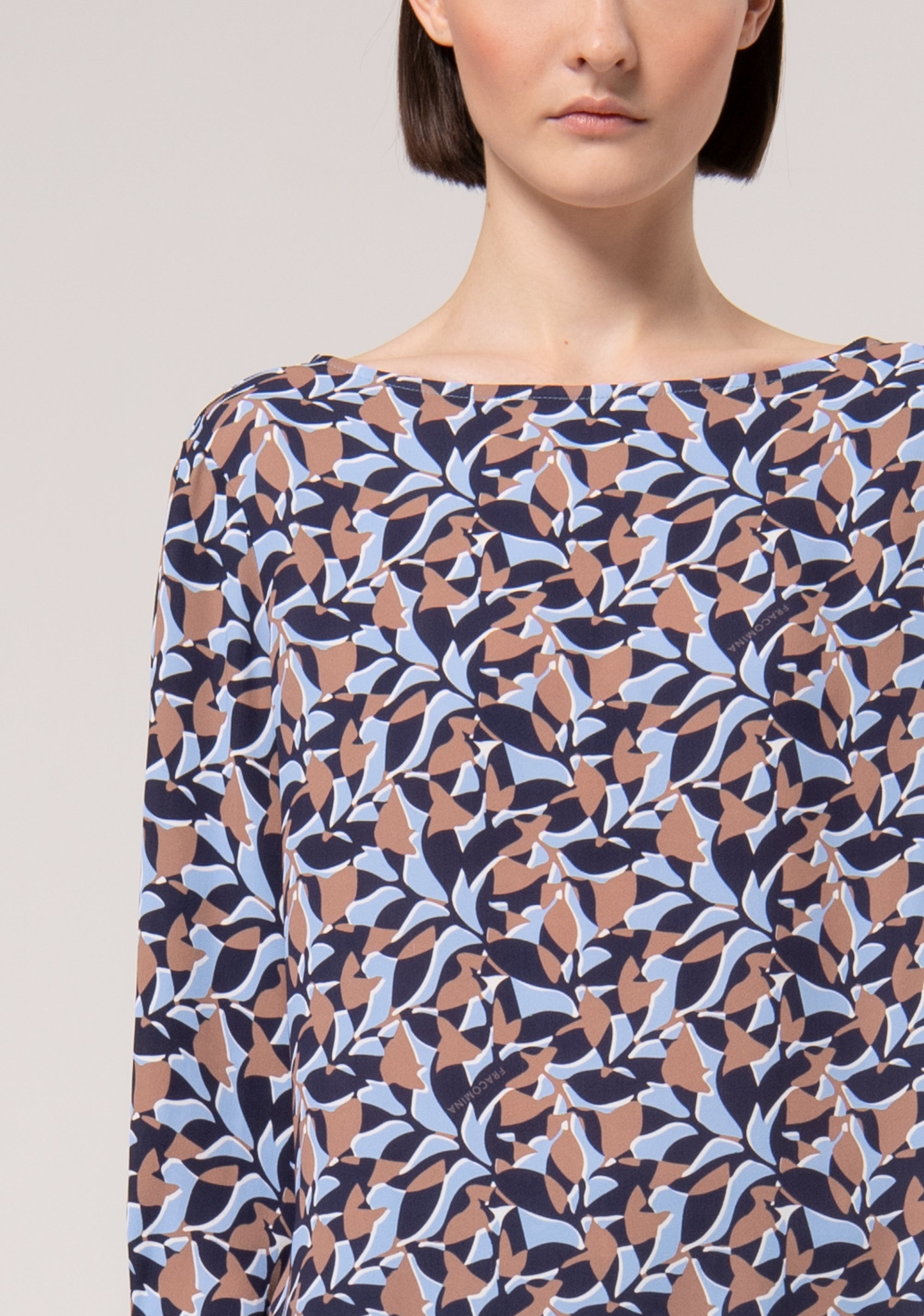 Blouse wide fit made in viscose with geometric pattern Fracomina FR24WT1004W428J3-S80-2