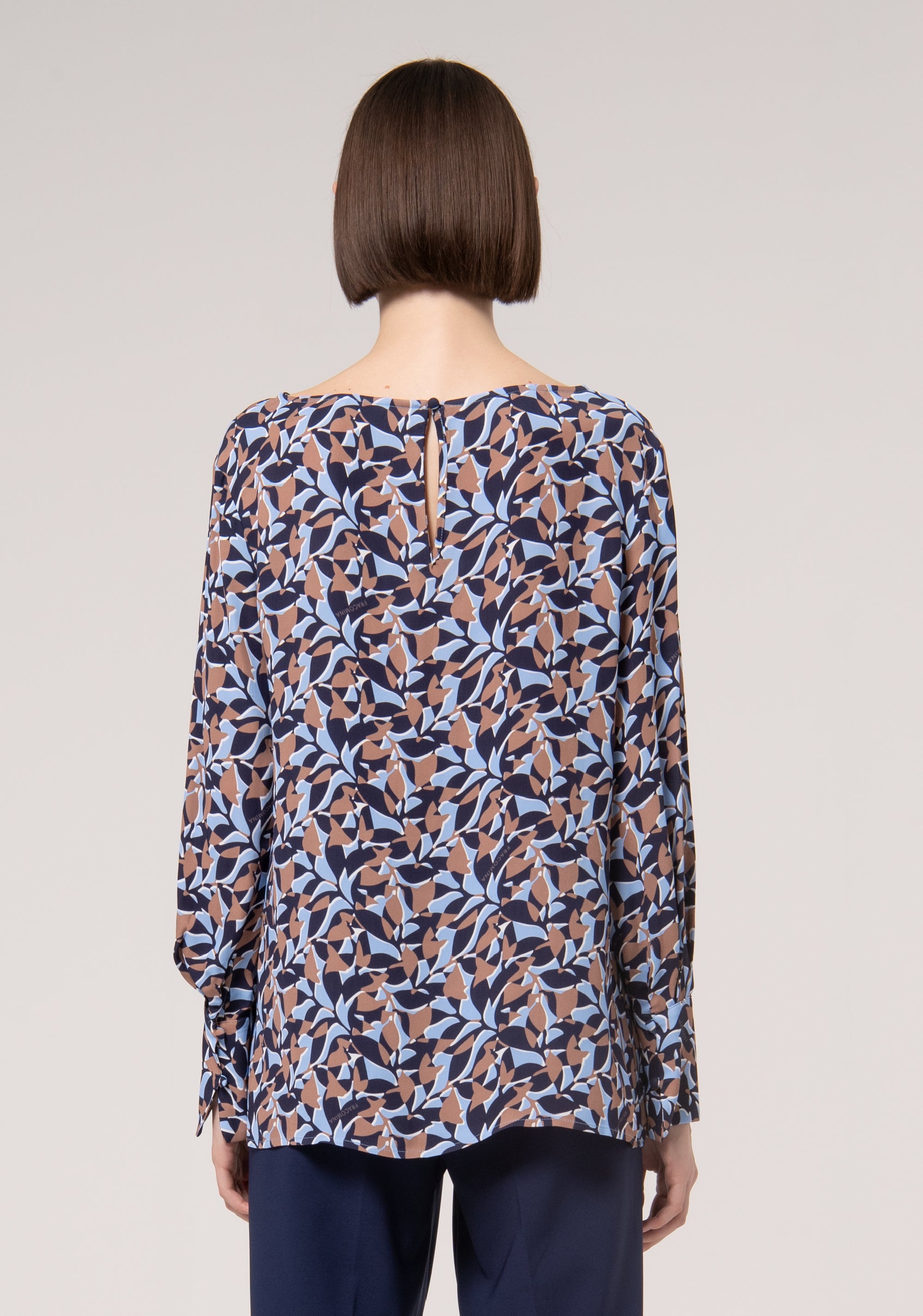 Blouse wide fit made in viscose with geometric pattern Fracomina FR24WT1004W428J3-S80-4