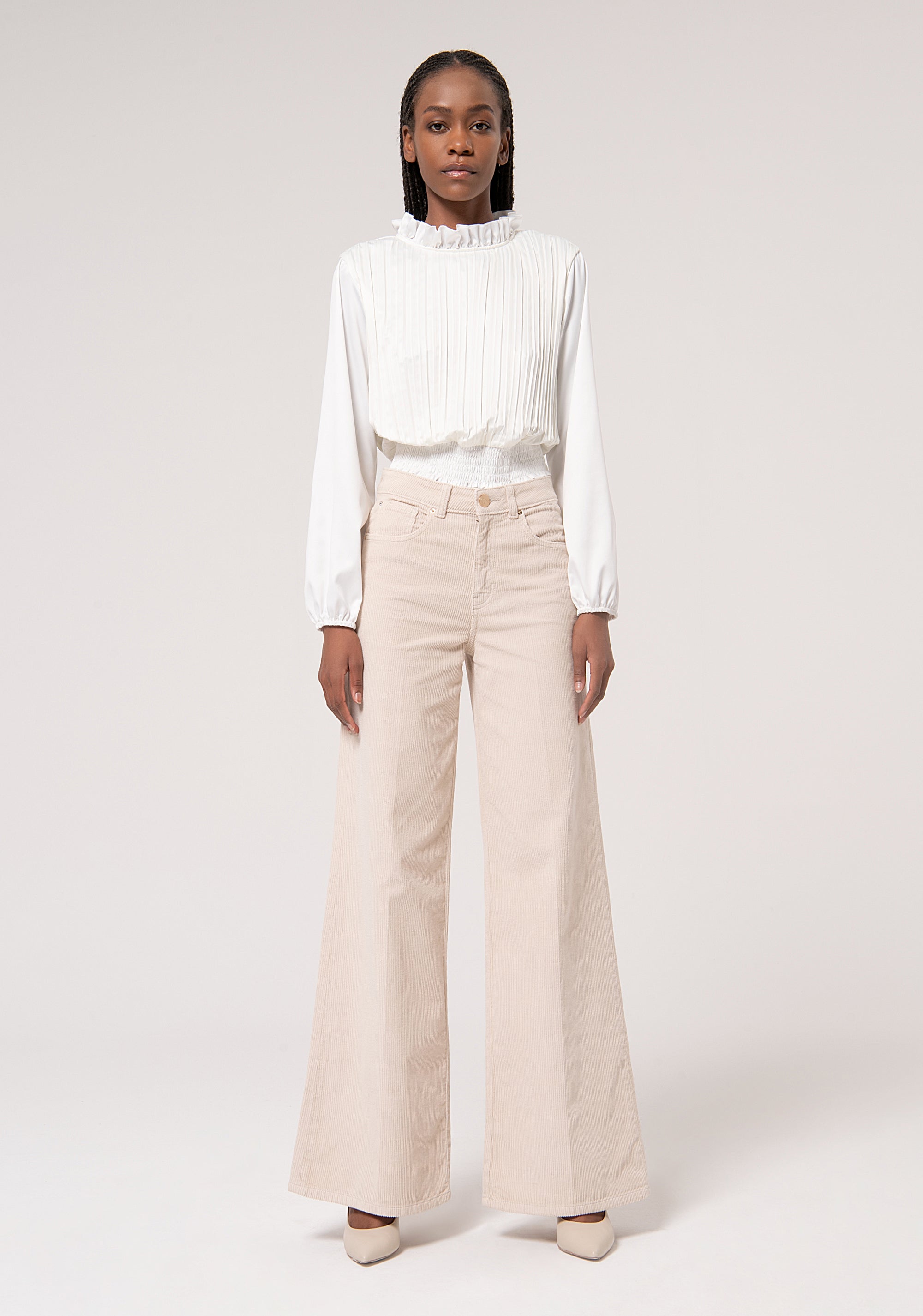 Blouse cropped with plissè effect Fracomina FR24WT1006W411F9-108-1