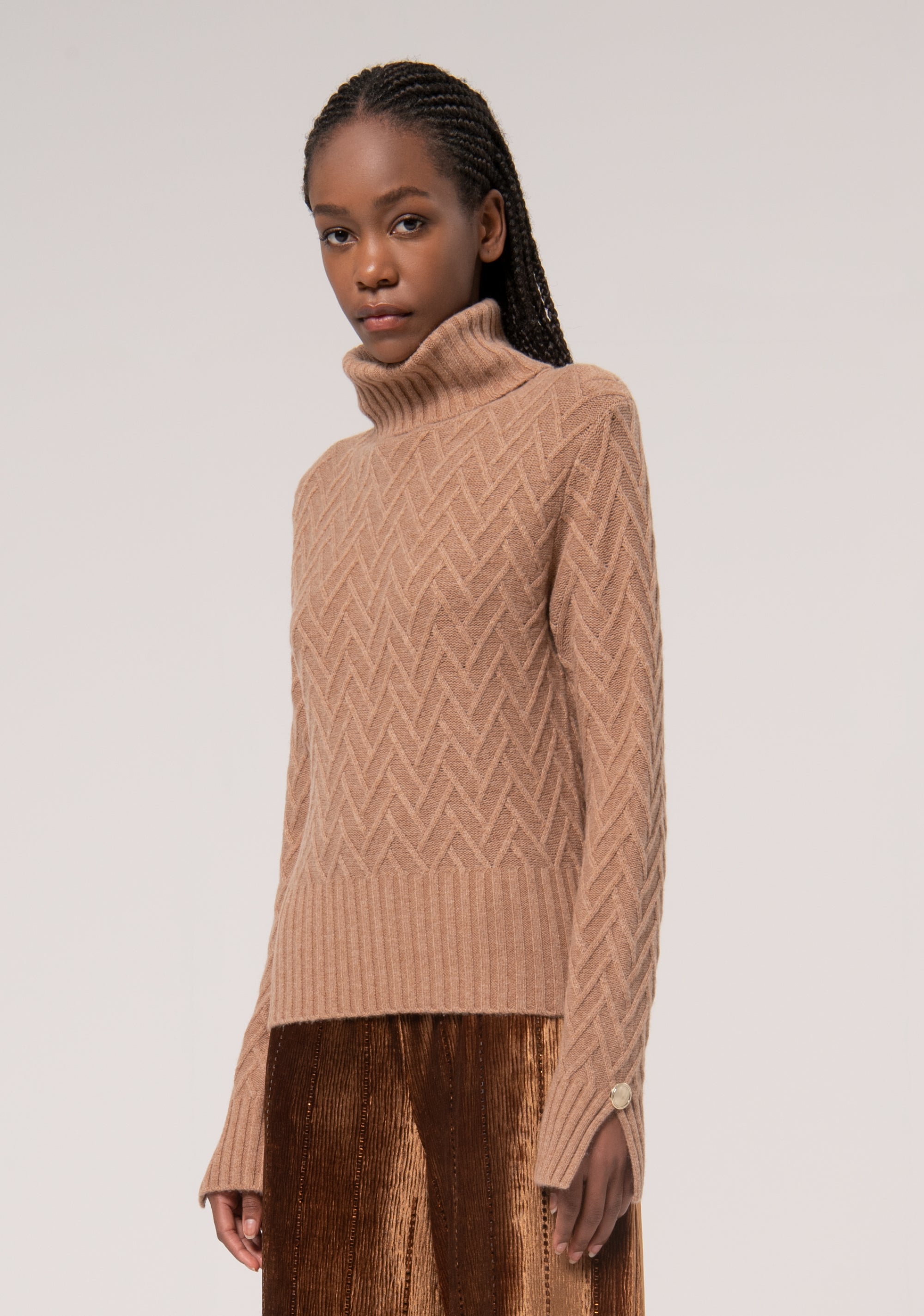 Knitwear regular fit in wool and cachemire with zig-zag stitch Fracomina FR24WT7024K53201-E44-3