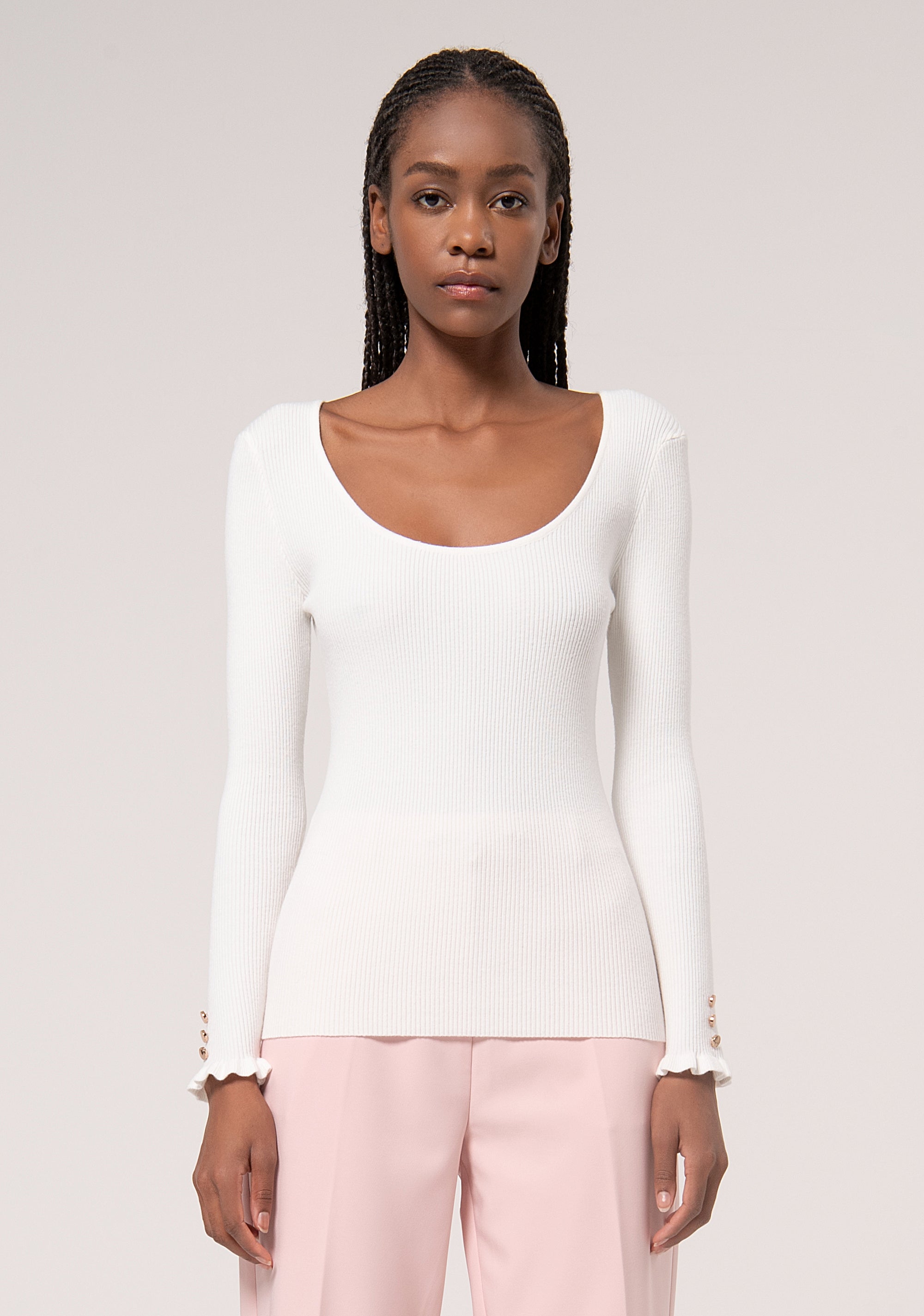 Knitwear slim fit with ribs Fracomina FR24WT7032K50401-108-1