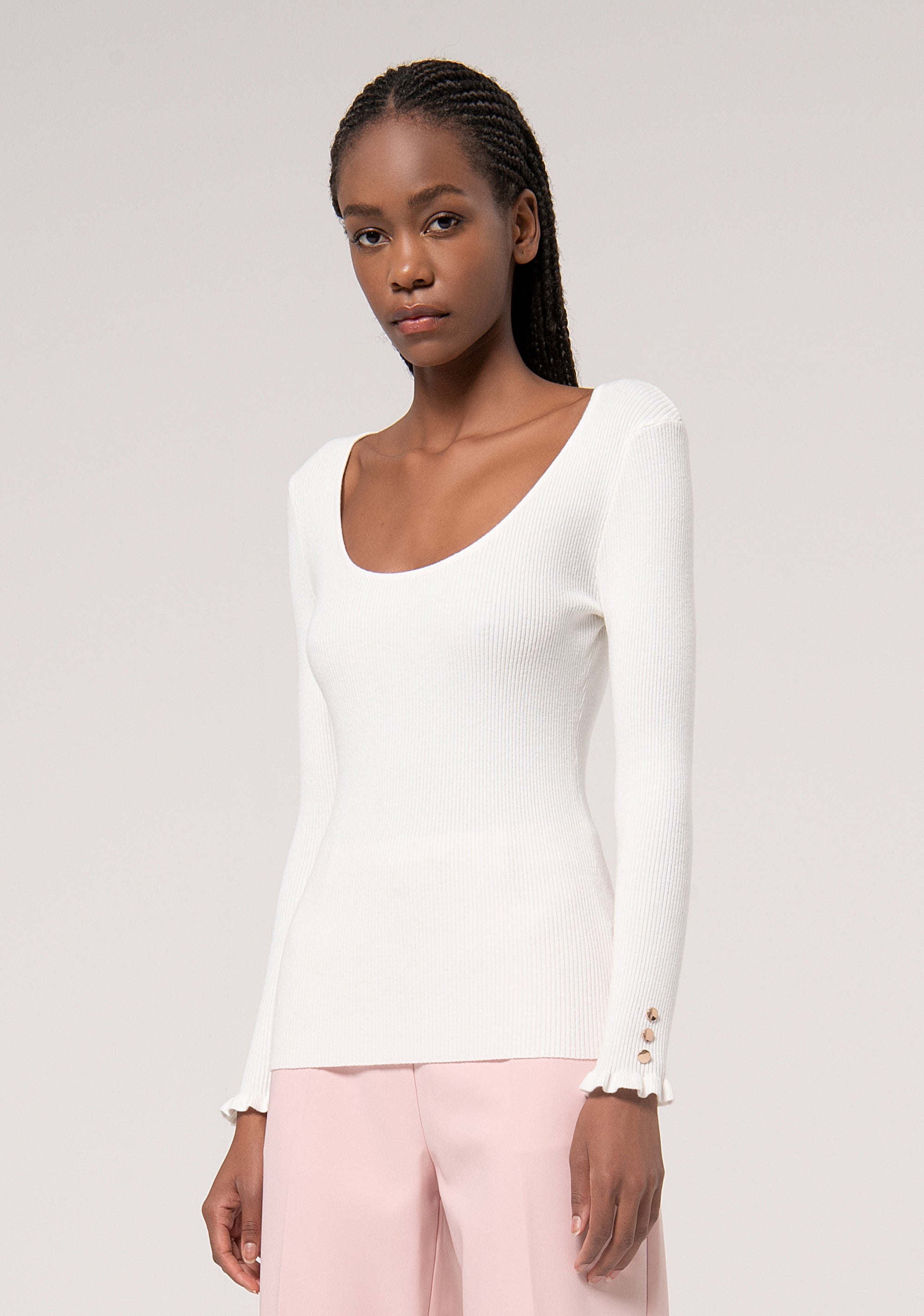 Knitwear slim fit with ribs Fracomina FR24WT7032K50401-108-3