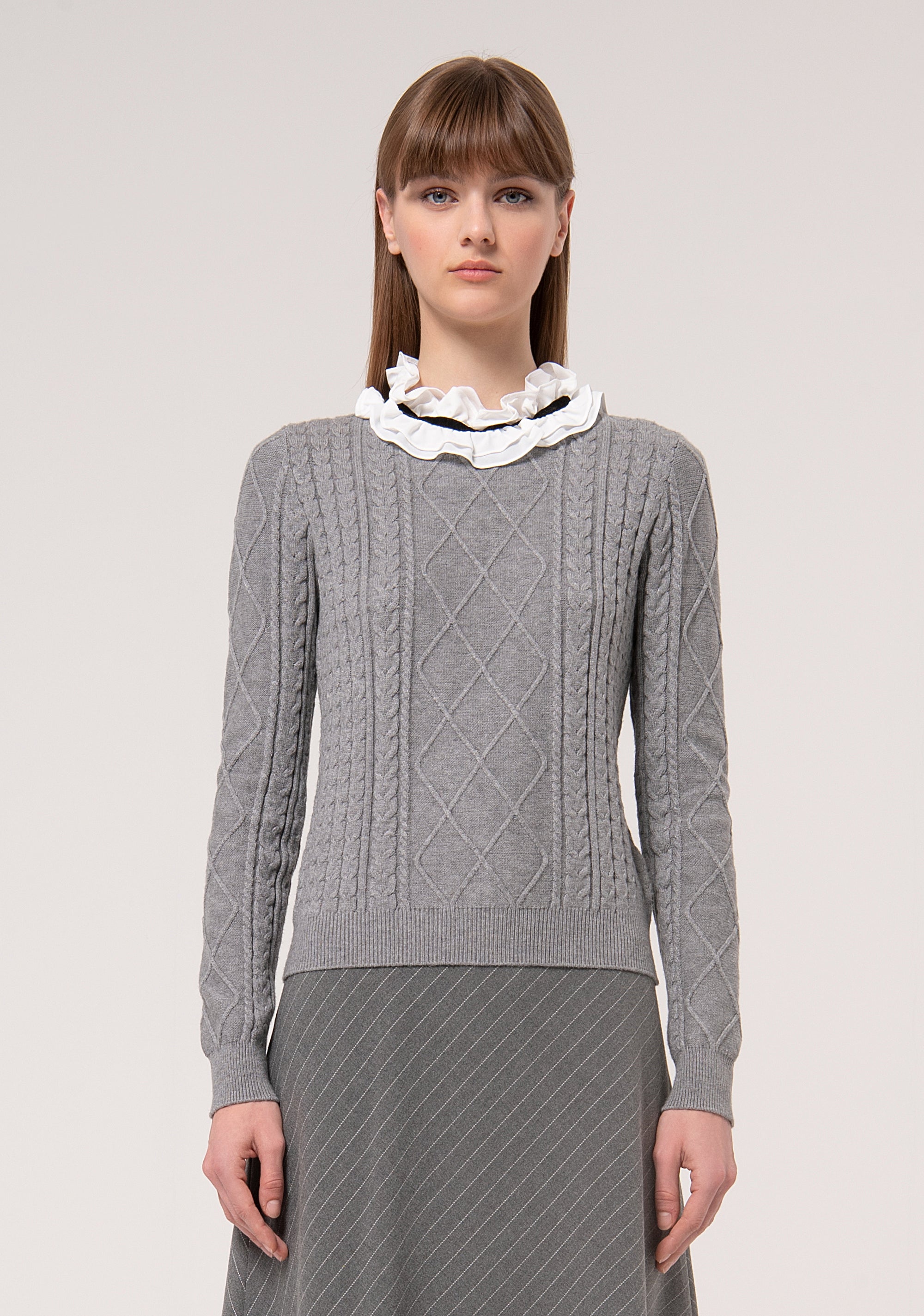 Knitwear regular fit with plaits Fracomina FR24WT7034K50401-S69-1