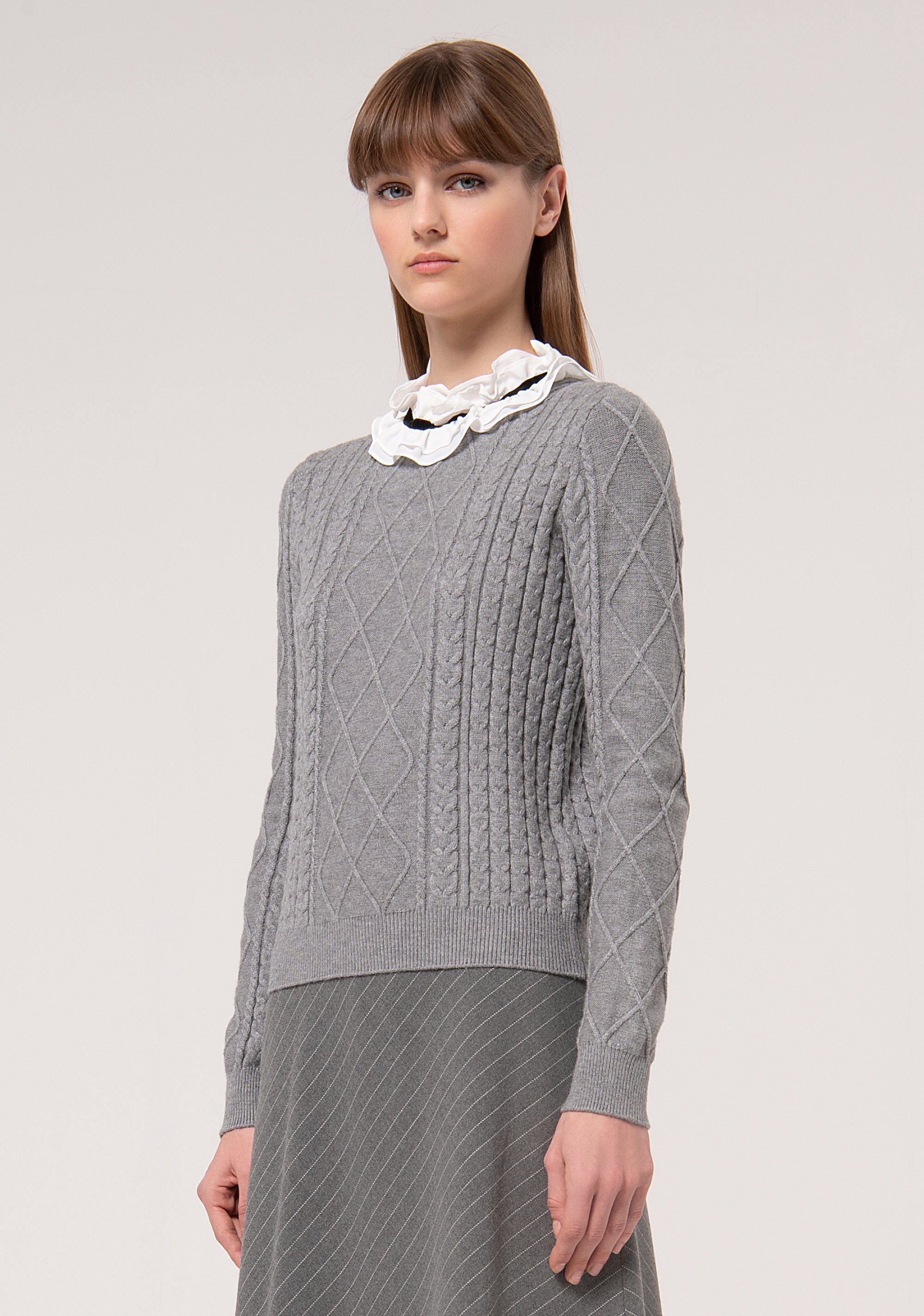 Knitwear regular fit with plaits Fracomina FR24WT7034K50401-S69-3