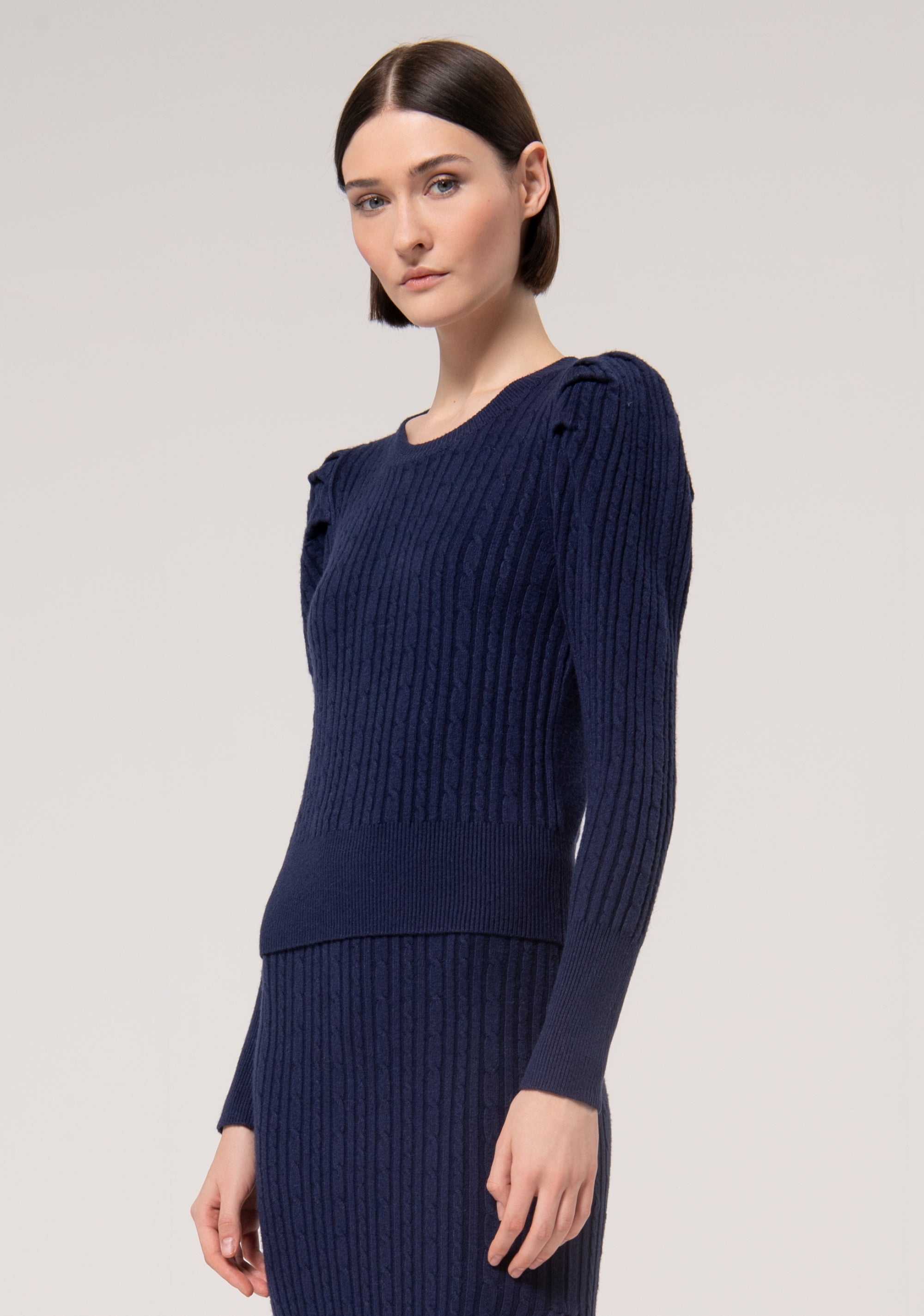 Knitwear slim fit with plaits Fracomina FR24WT7036K50401-117-3