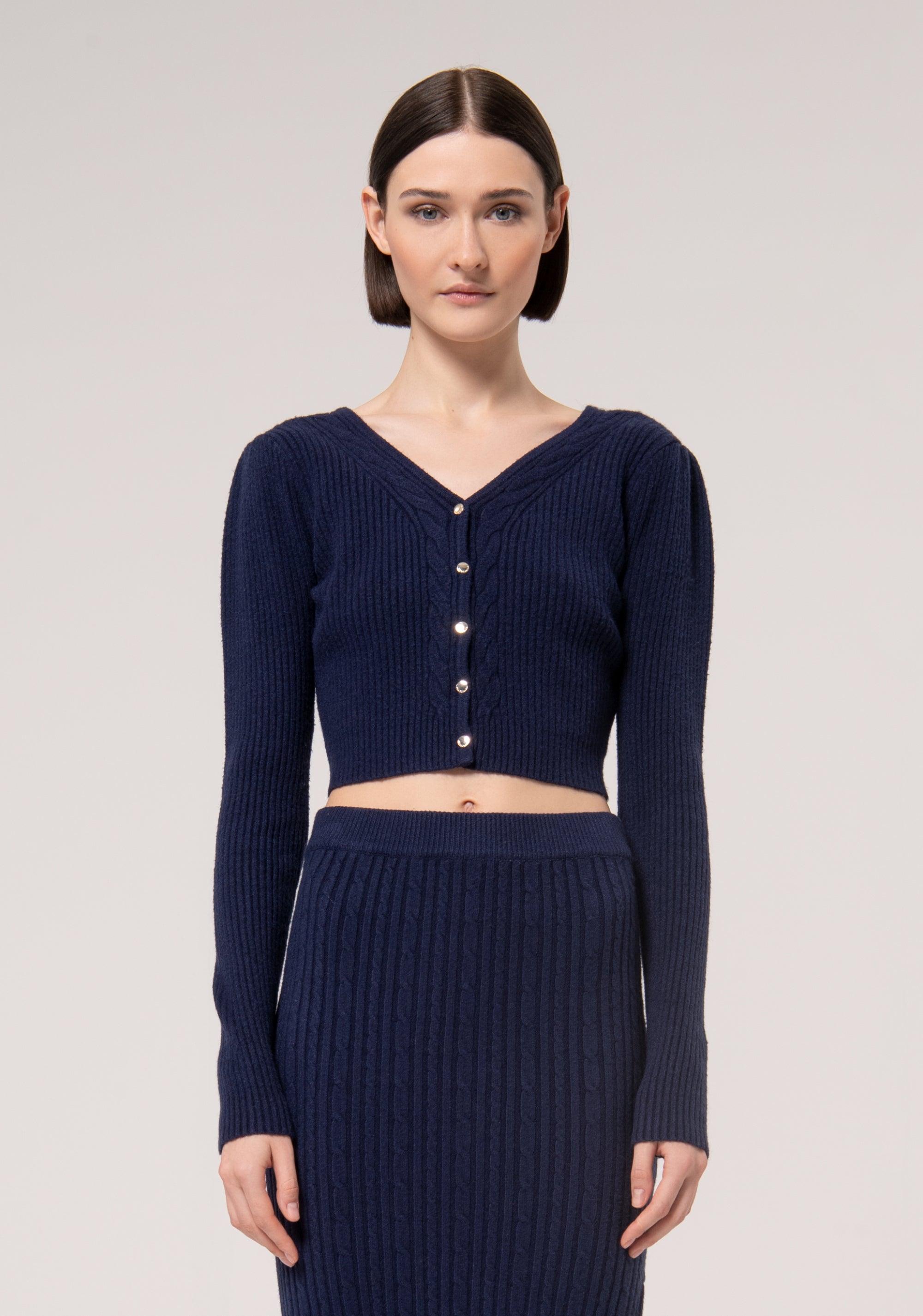 Cardigan cropped with ribs Fracomina FR24WT8003K50201-117-1