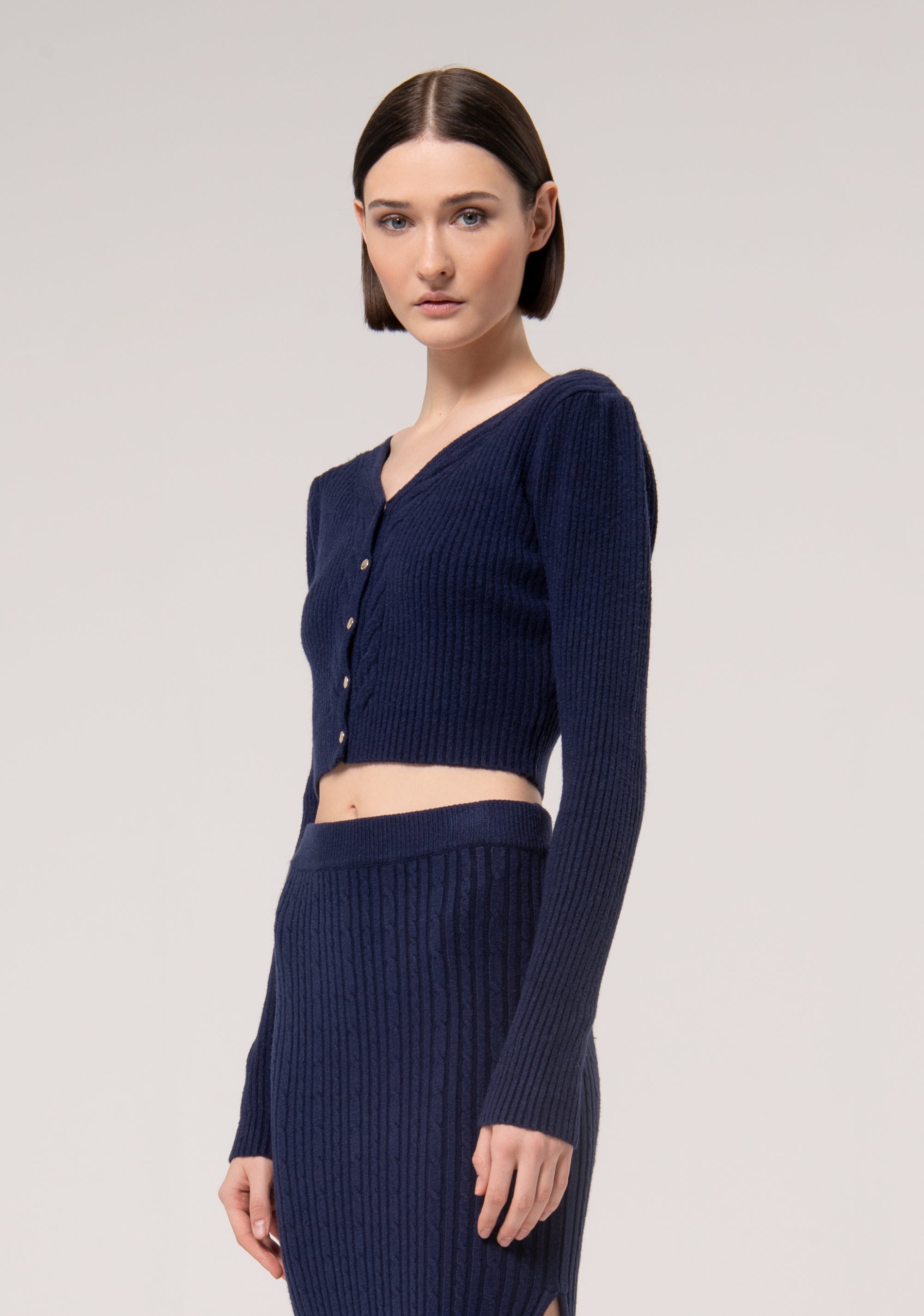 Cardigan cropped with ribs Fracomina FR24WT8003K50201-117-3