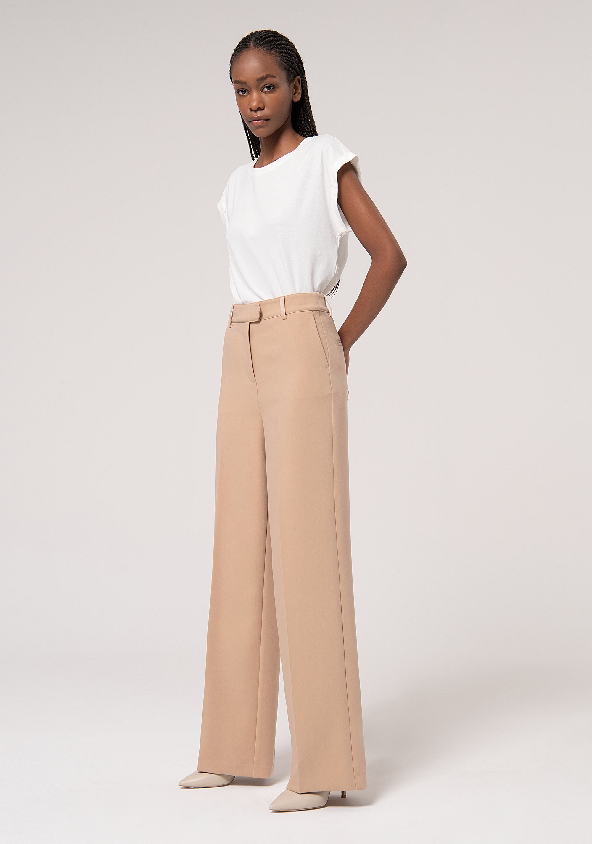 Palazzo pant regular fit made in stretch fabric Fracomina FR24WV3004W50901-L20-3_e922d859-9eb9-4d5a-b4d7-10b76ec917cd