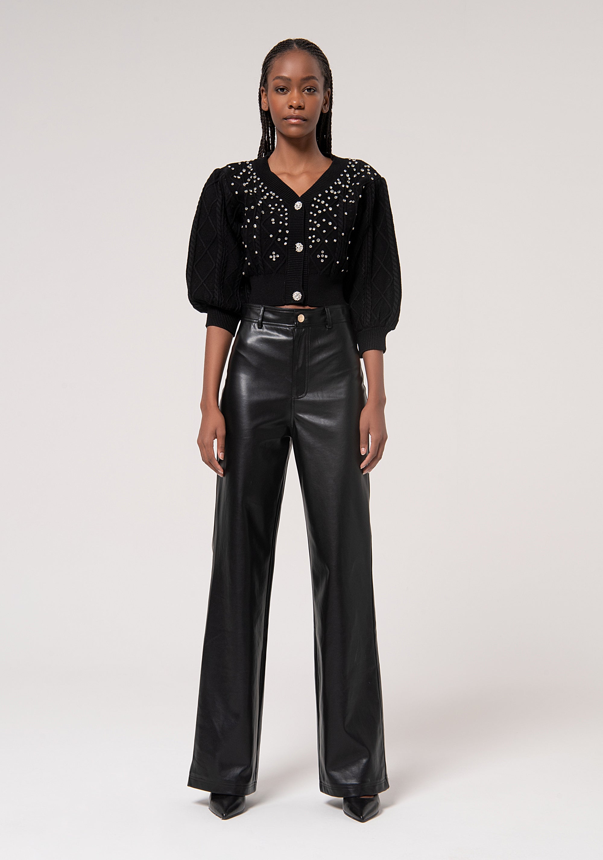 Palazzo pant regular fit made in shiny fabric Fracomina FR24WV3006E40001-053-1