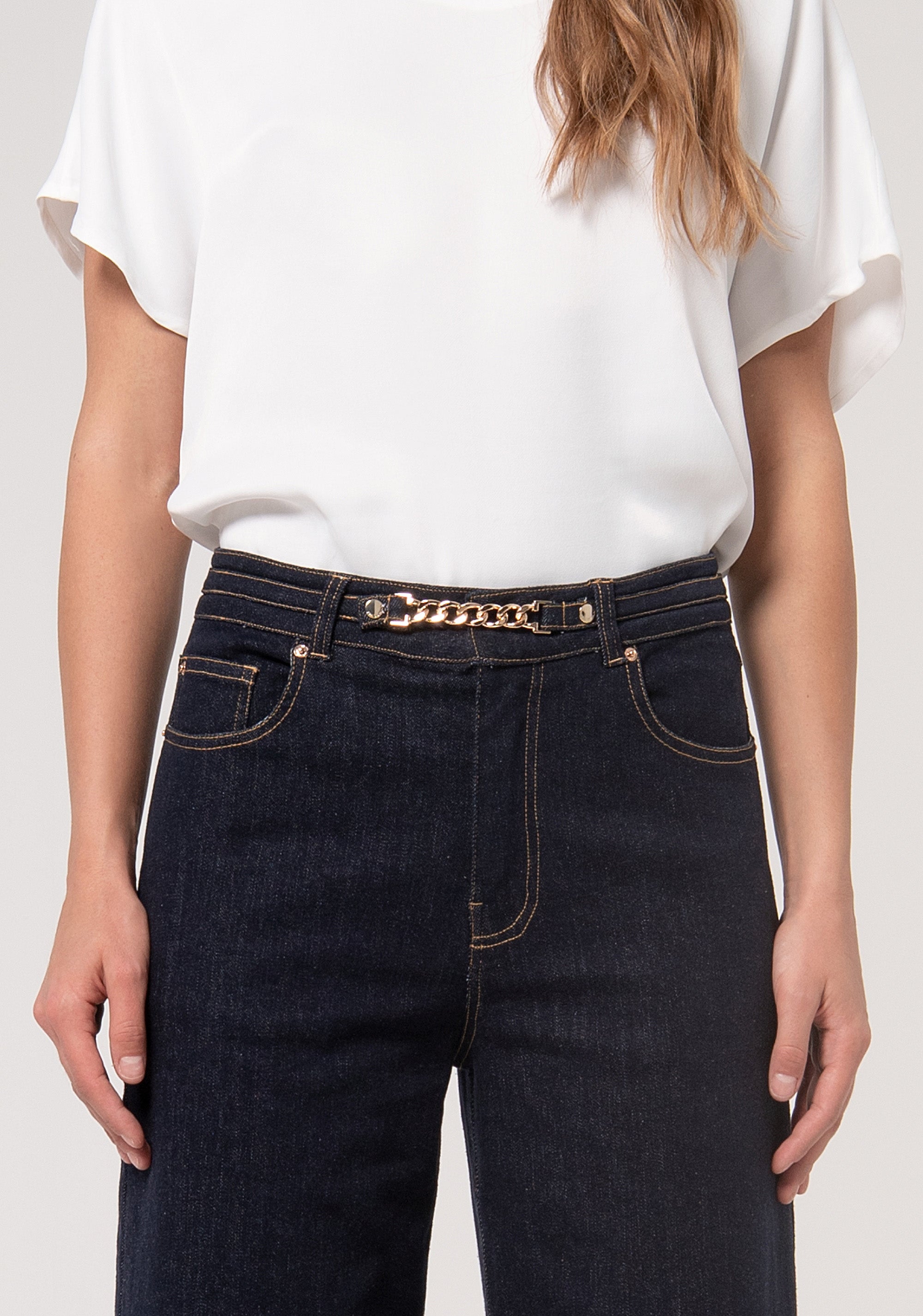 Jeans flare made in denim with raw wash Fracomina FR24WV3009D40193-L23-3