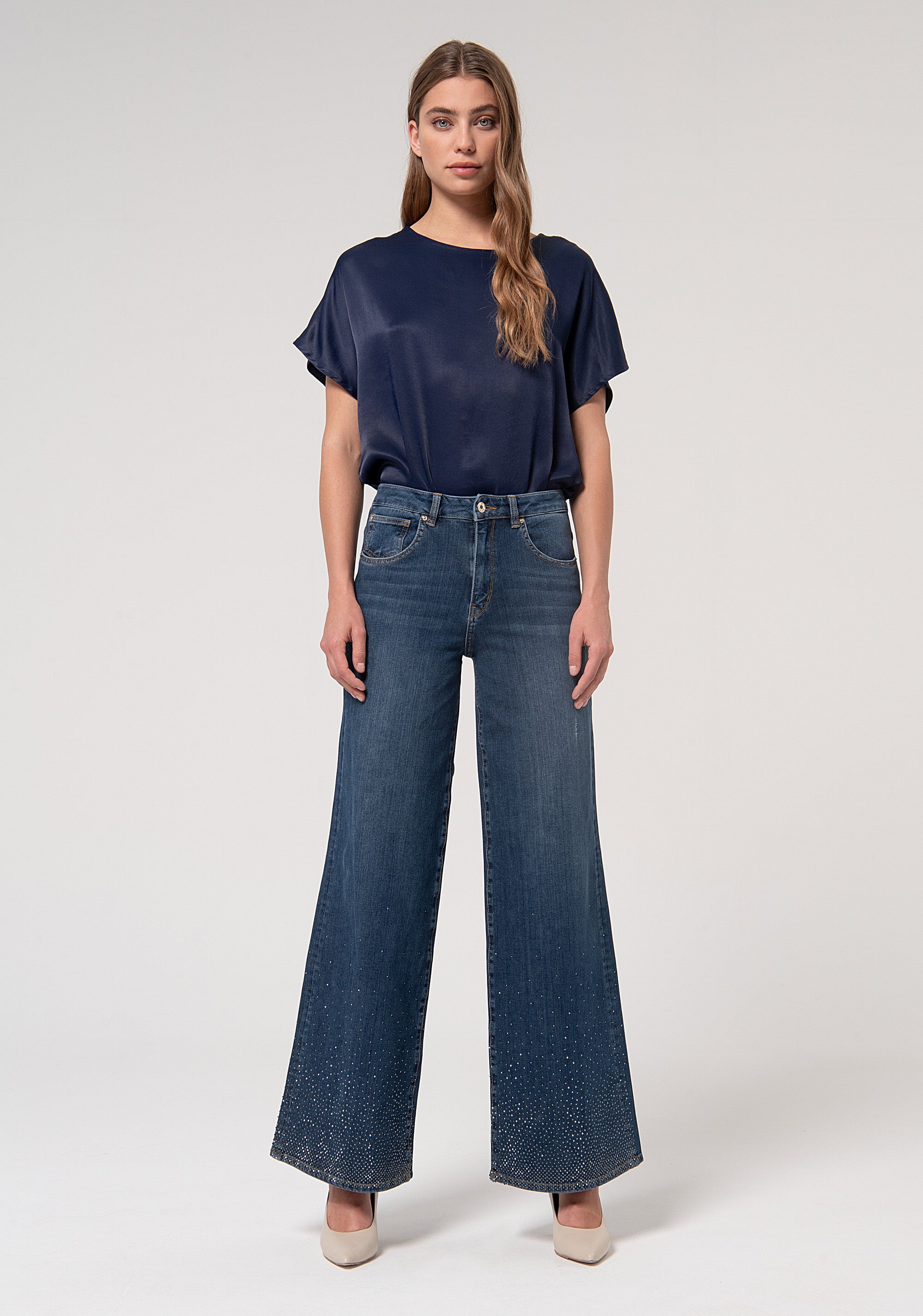 Flare Wide Denim Pants ICM0071