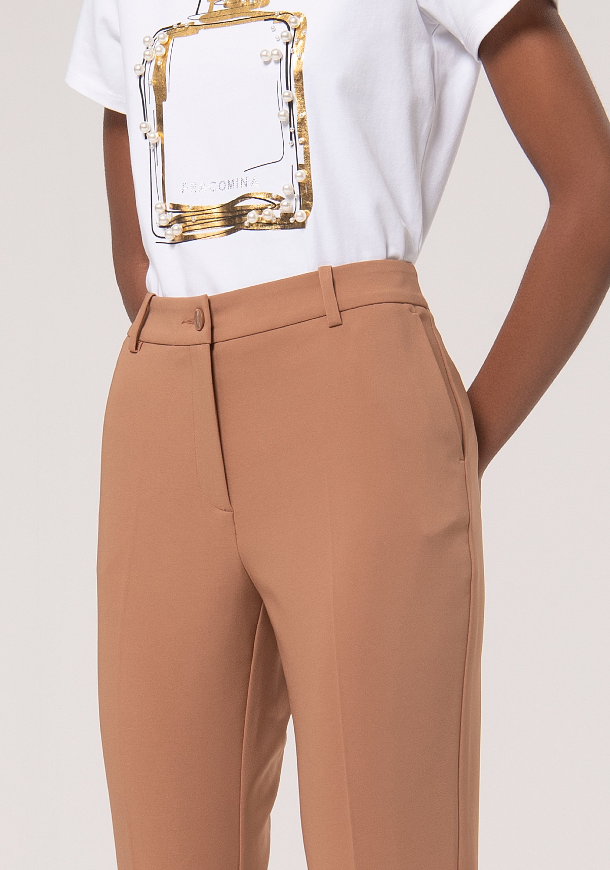 Chino pant regular fit made in stretch fabric Fracomina FR24WV4002W42901-093-2