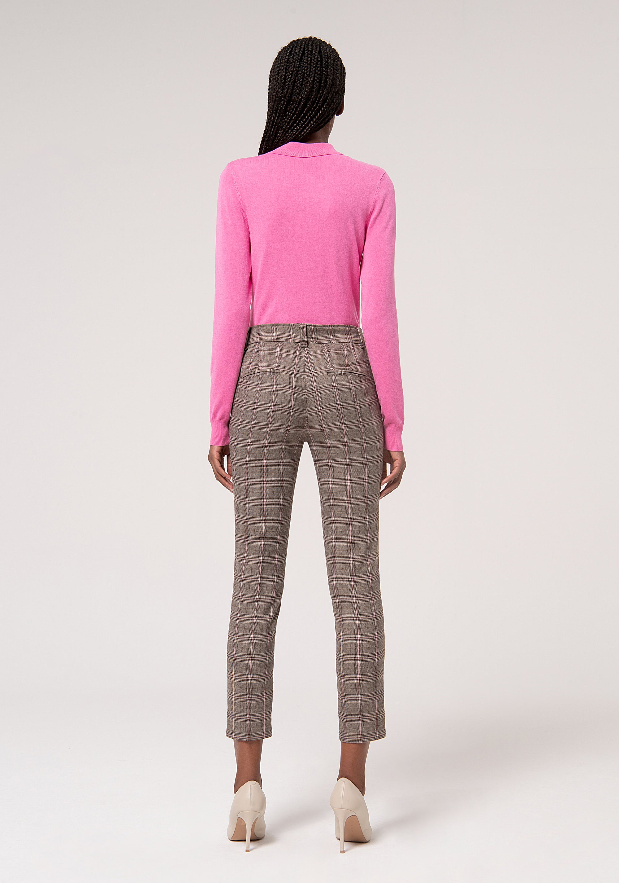 Chino pant slim fit made in Prince of Wales fabric Fracomina FR24WV4005W71995-L20-3_f78a8069-49db-4703-858b-db2ffc9aa708