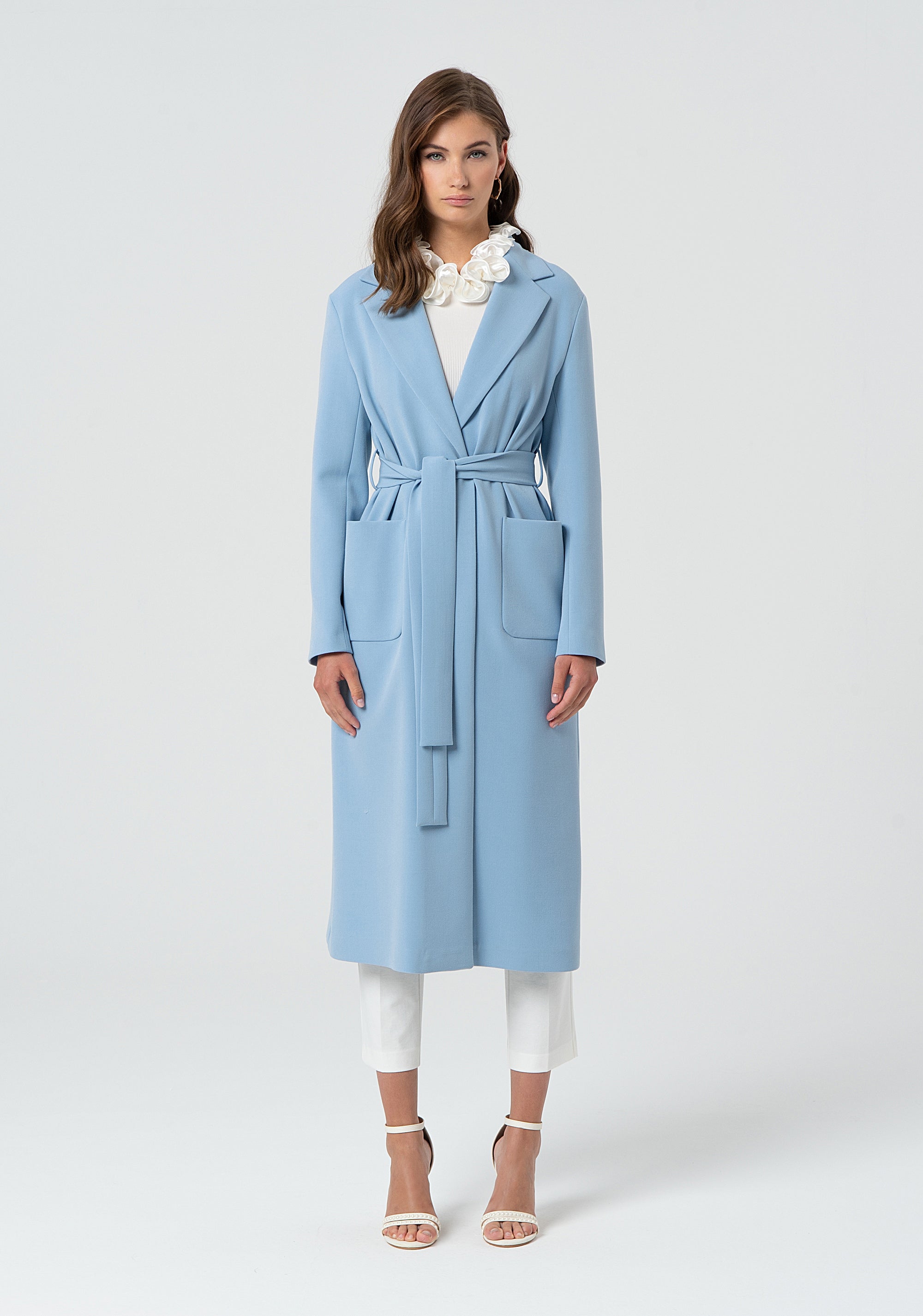 Long coat regular fit made in crèpe Fracomina FR25SC1001W50901-252-1