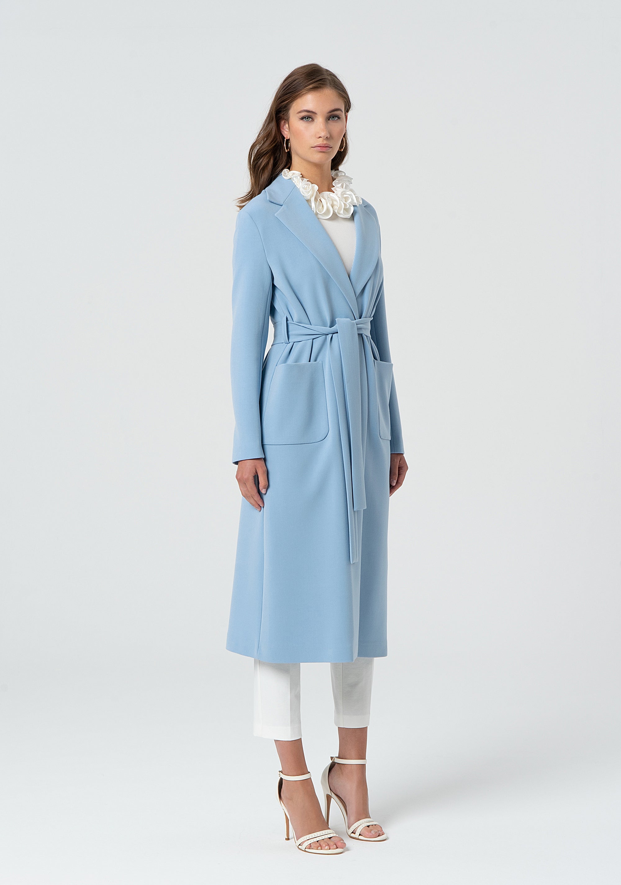 Long coat regular fit made in crèpe Fracomina FR25SC1001W50901-252-3