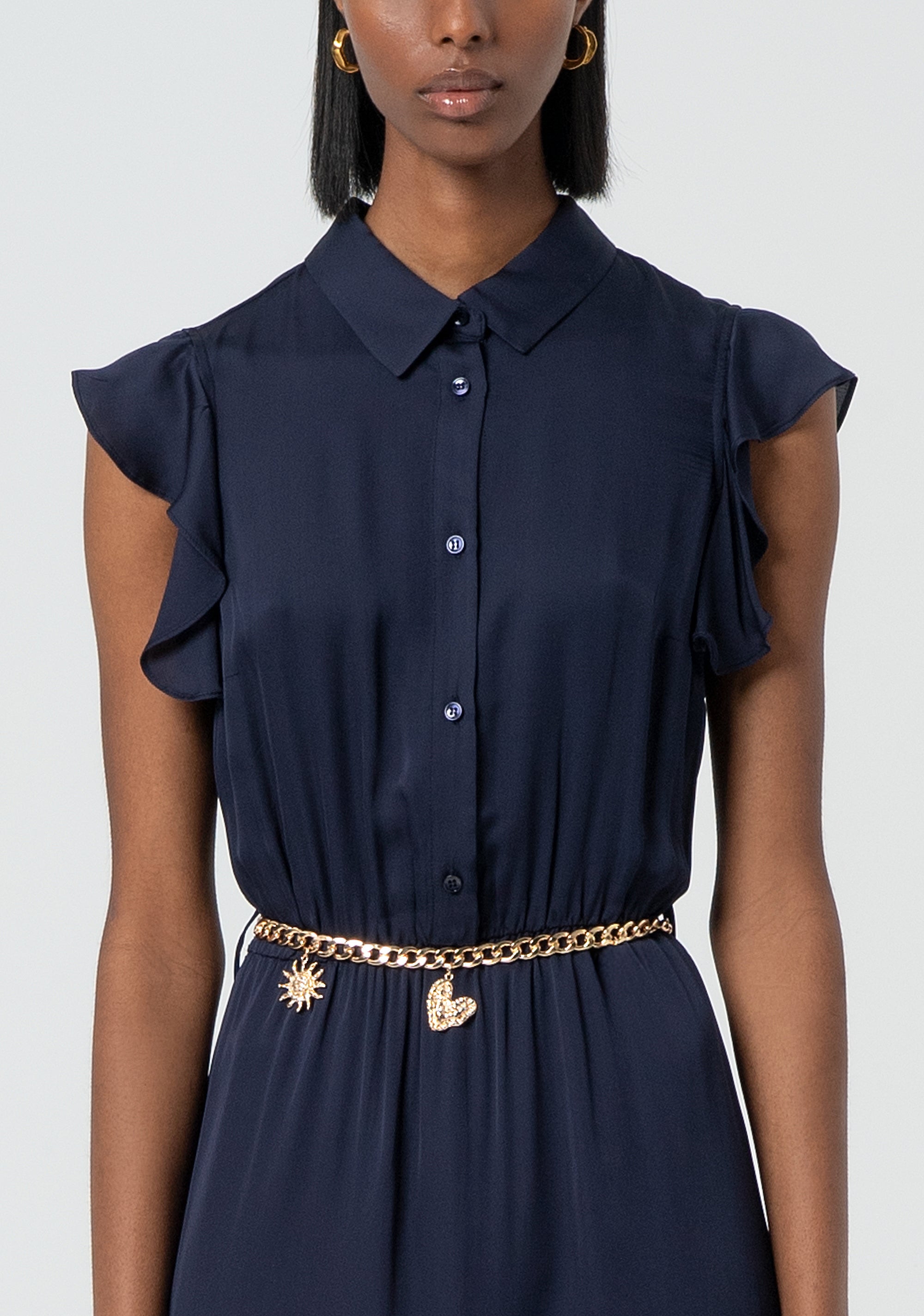 Chemisier dress regular fit middle length with silk Fracomina FR25SD1011W77401-117-2