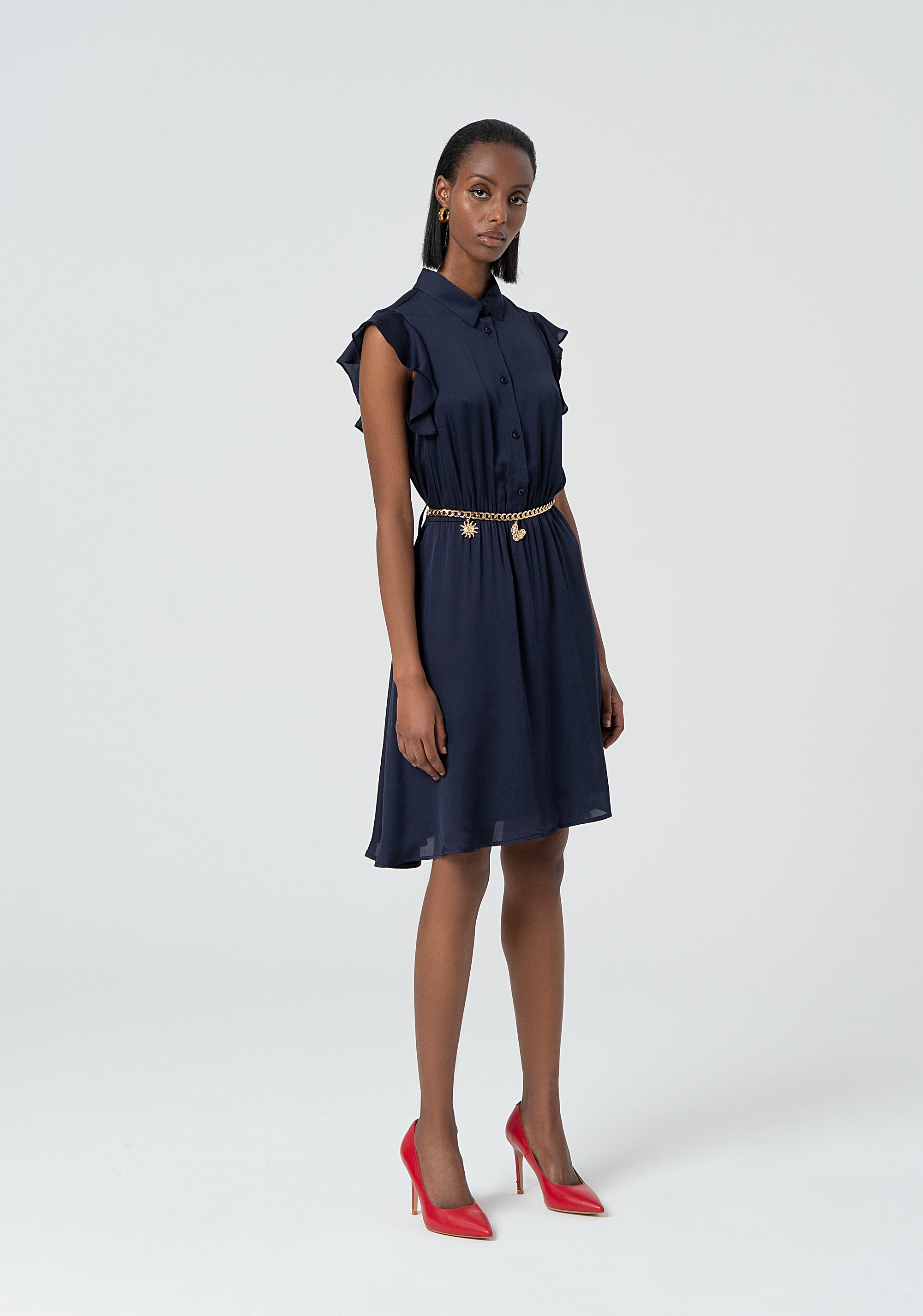 Chemisier dress regular fit middle length with silk Fracomina FR25SD1011W77401-117-3