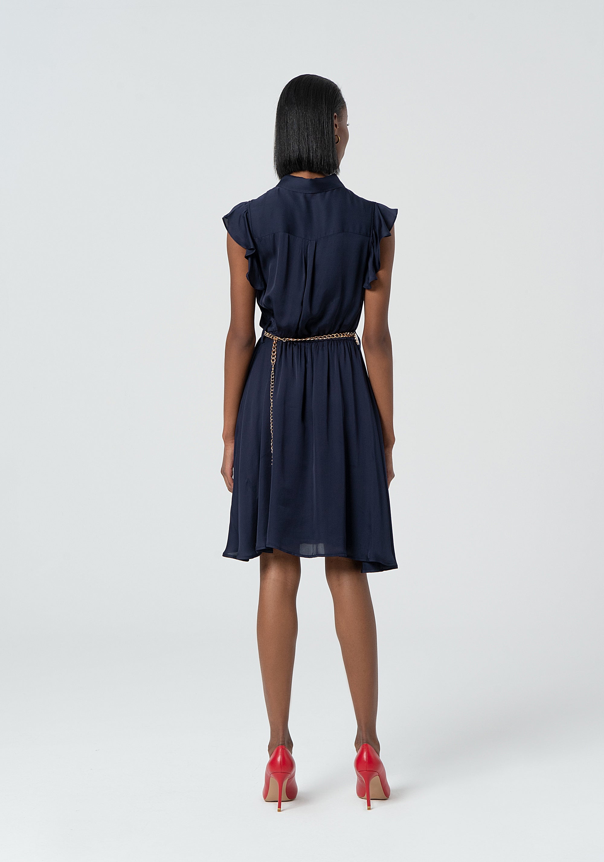 Chemisier dress regular fit middle length with silk Fracomina FR25SD1011W77401-117-4
