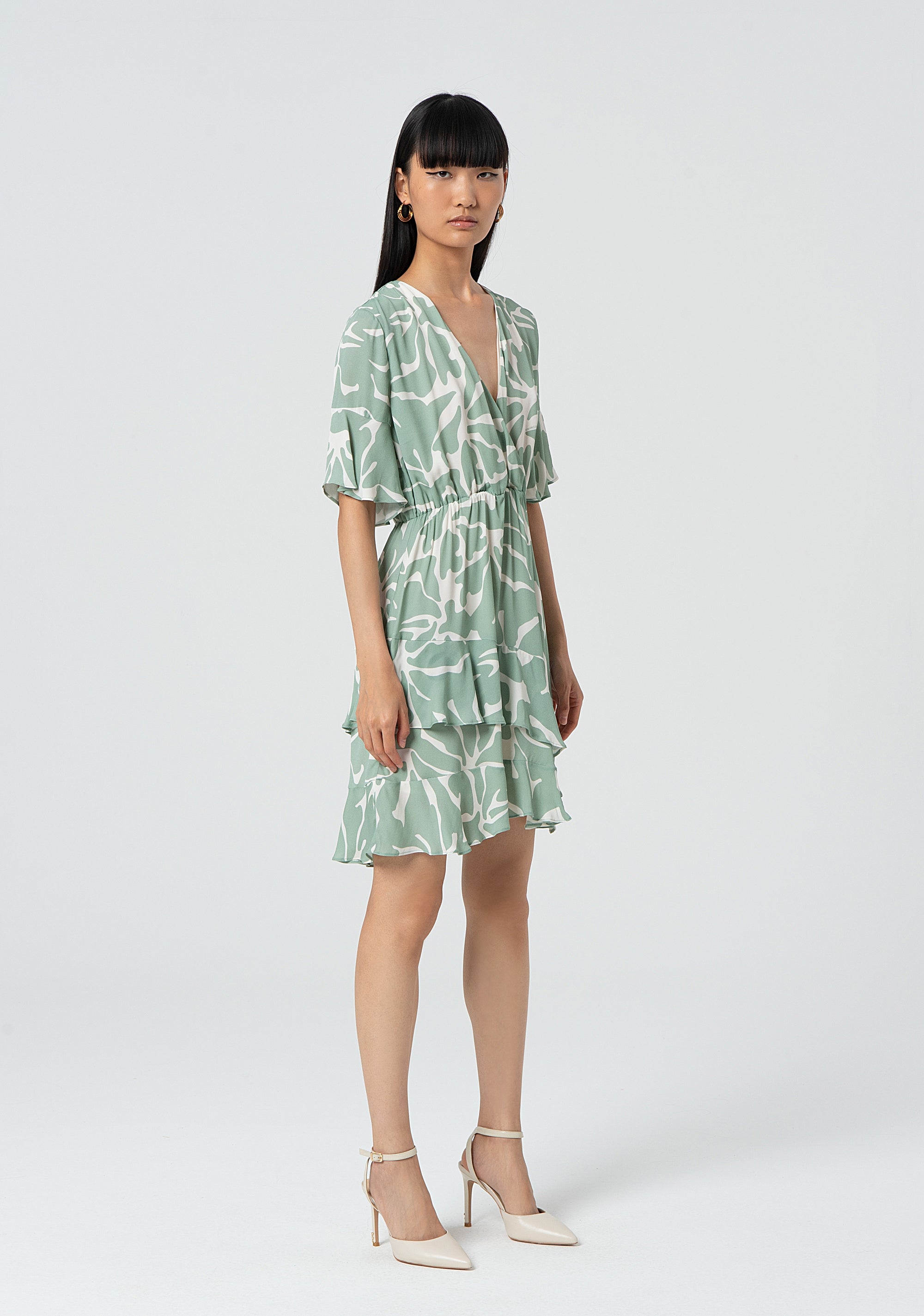 Mini dress regular fit with flowery pattern Fracomina FR25SD1012W428K9-461-3