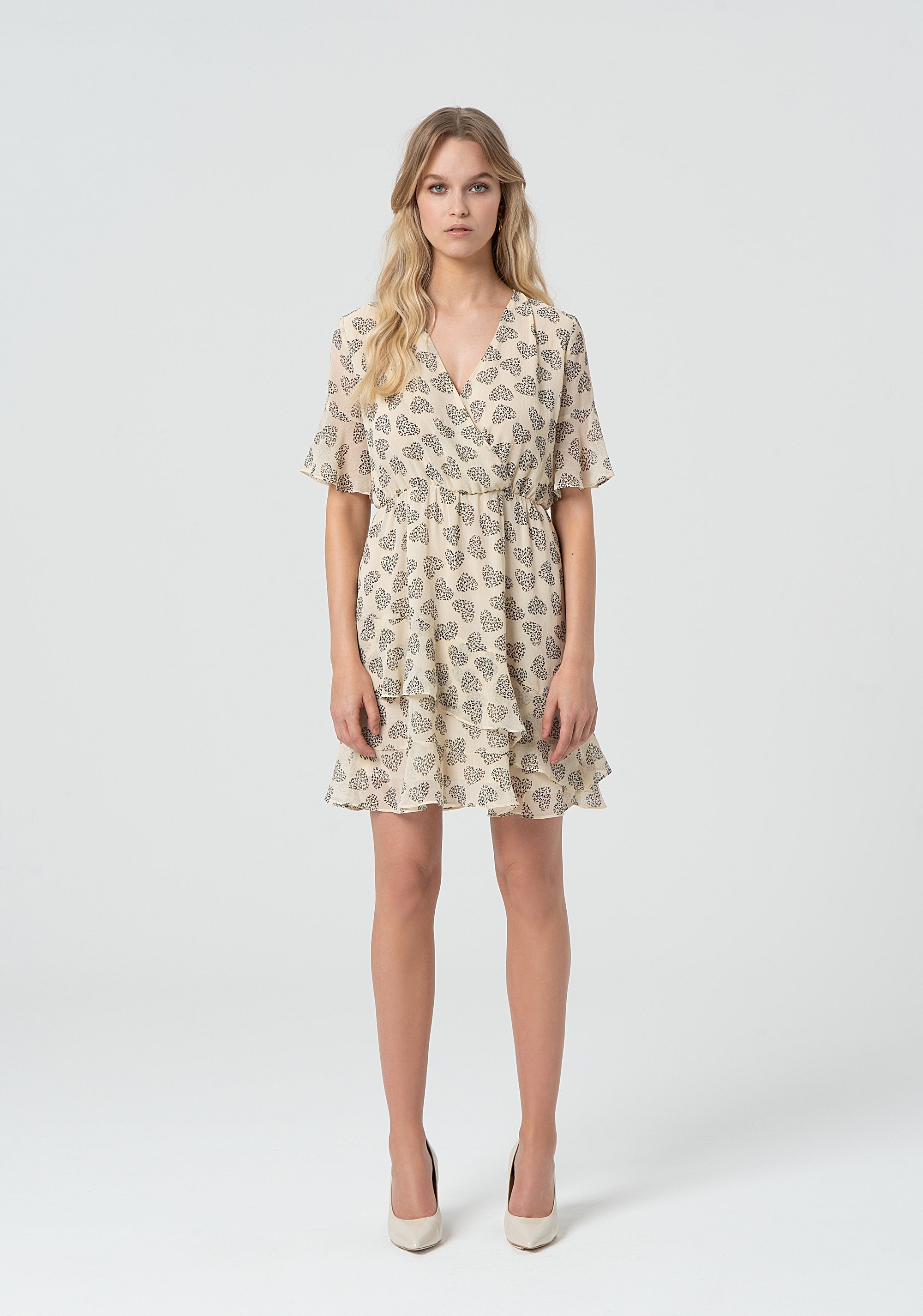 Mini dress regular fit with heart shaped pattern Fracomina FR25SD1012W668K8-251-1