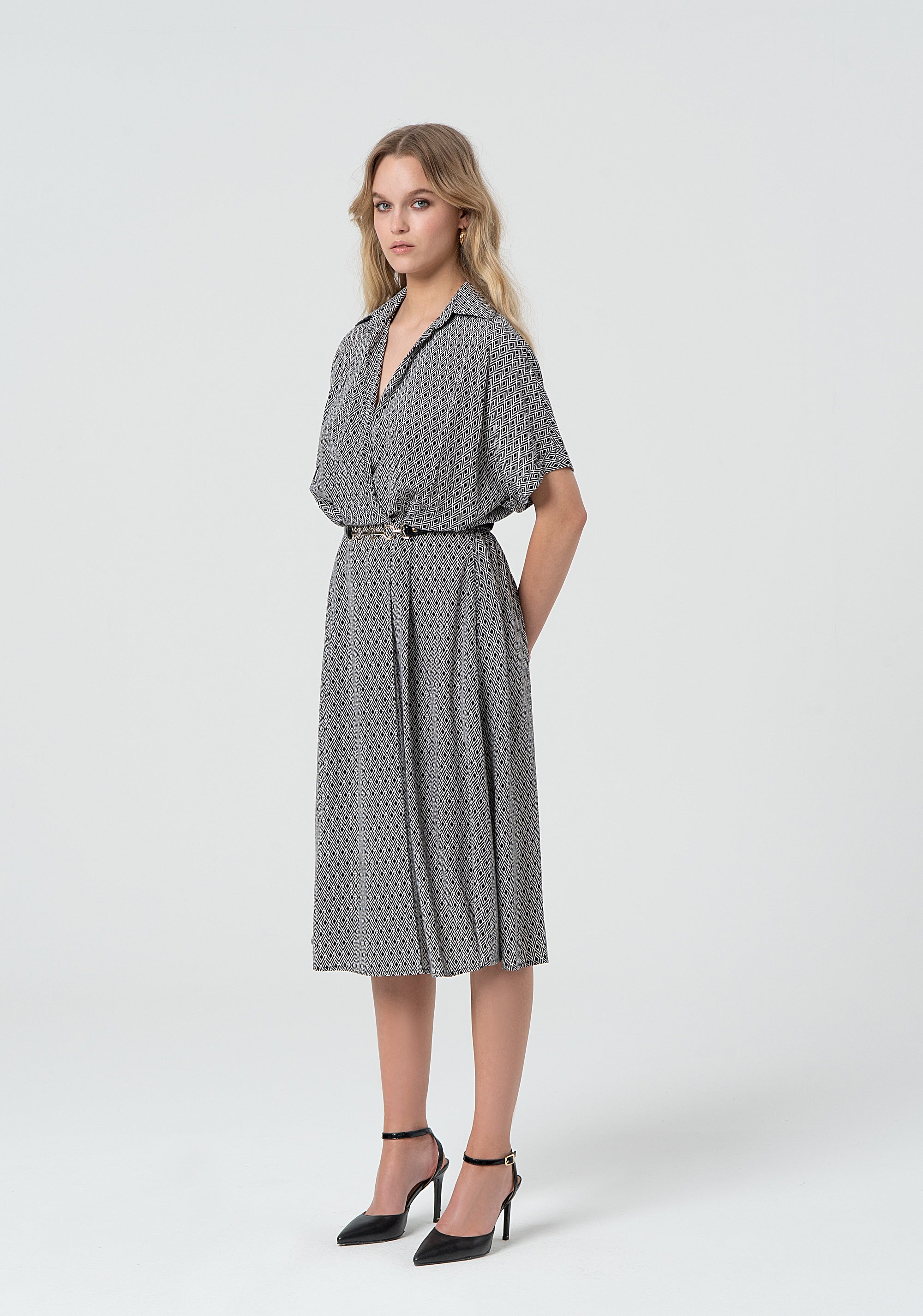 Dress regular fit middle length with geometrical pattern Fracomina FR25SD2012W413O9-060-3