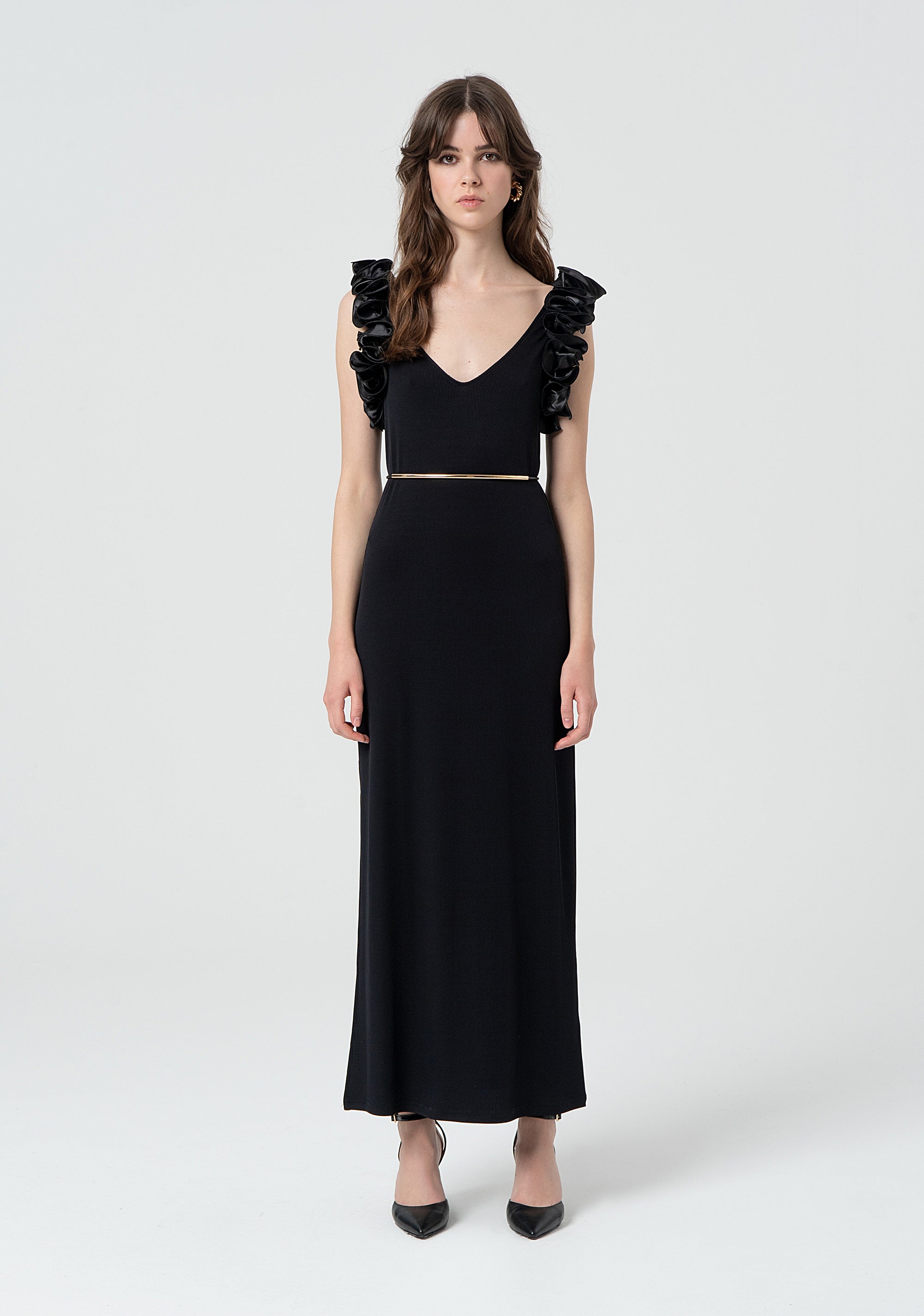 Long dress tight fit with ribs FR25SD3005J46301 FRACOMINA