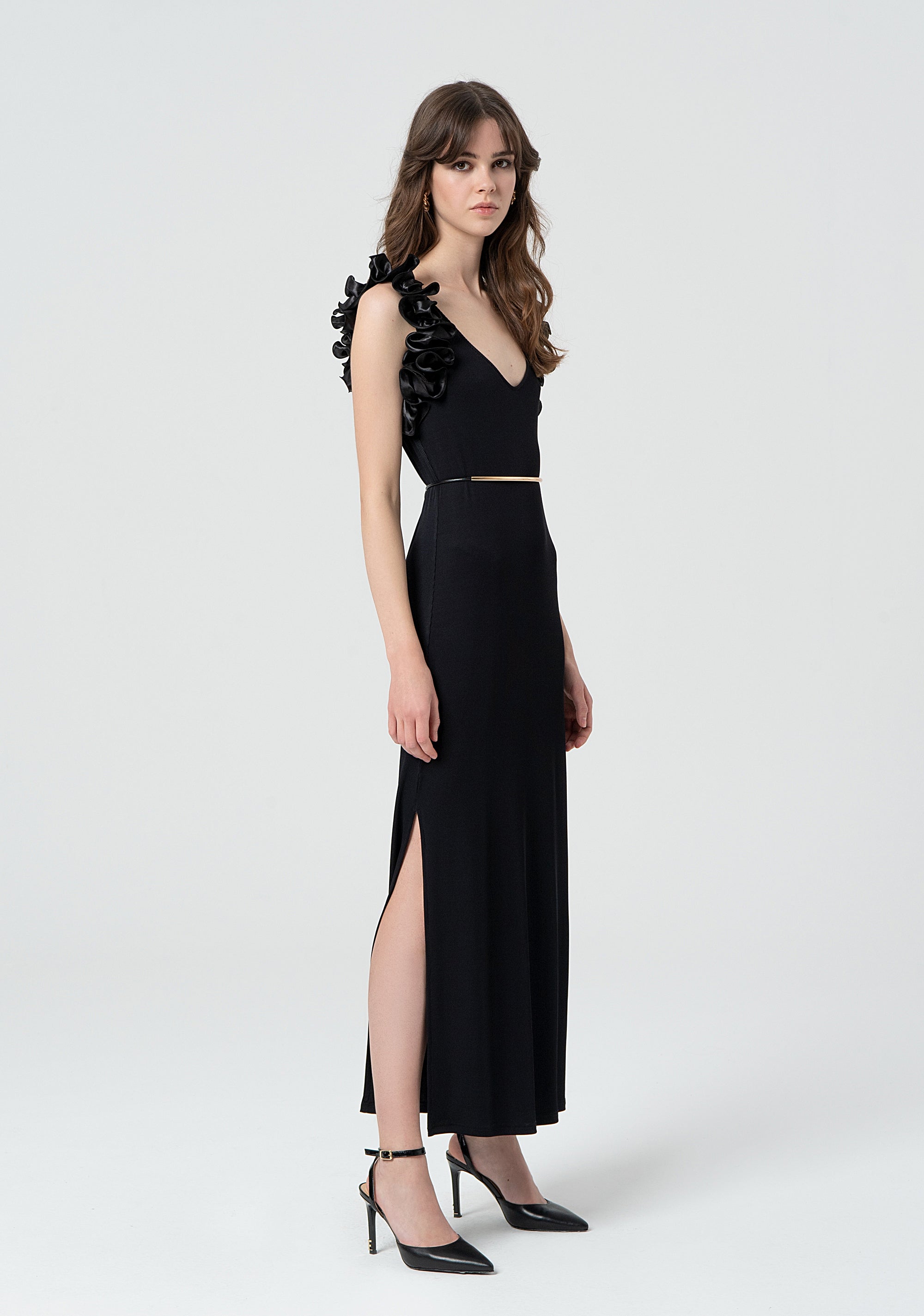 Long dress tight fit with ribs Fracomina FR25SD3005J46301-053-3
