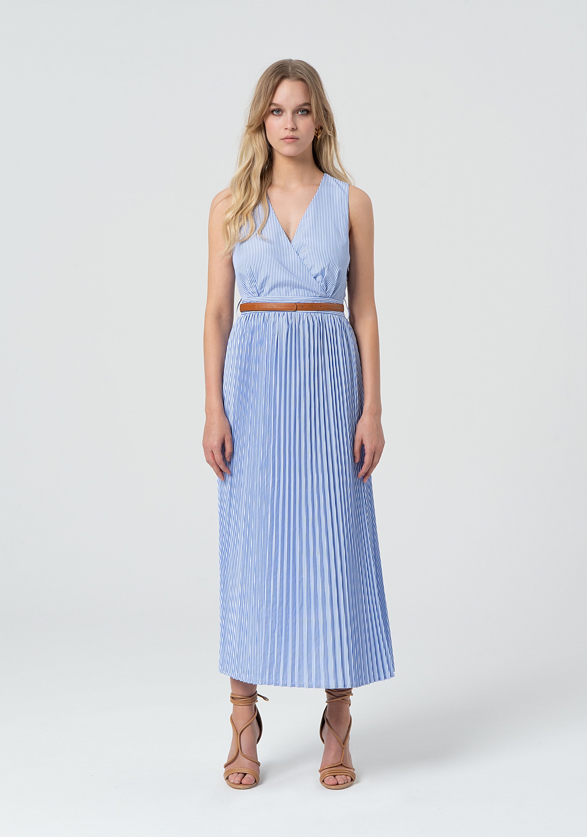 Dress regular fit middle length with stripes Fracomina FR25SD3007W520N8-M02-1