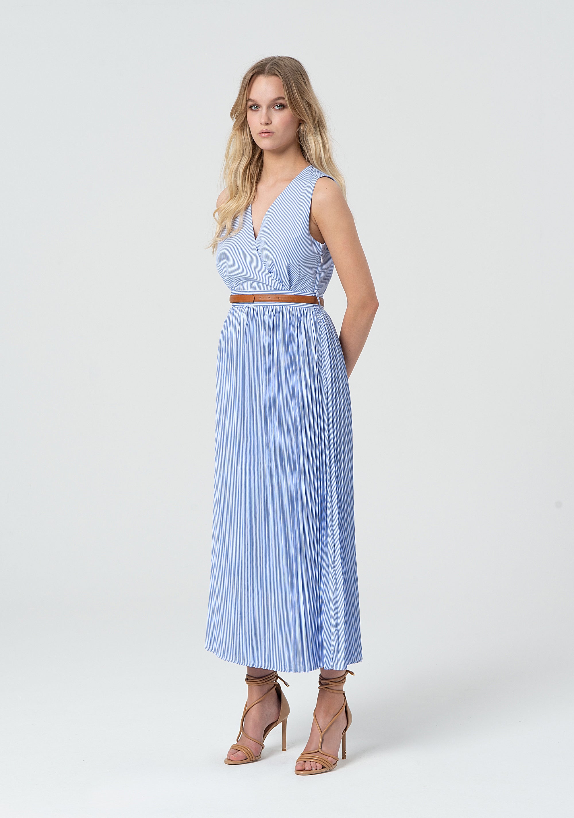Dress regular fit middle length with stripes Fracomina FR25SD3007W520N8-M02-3
