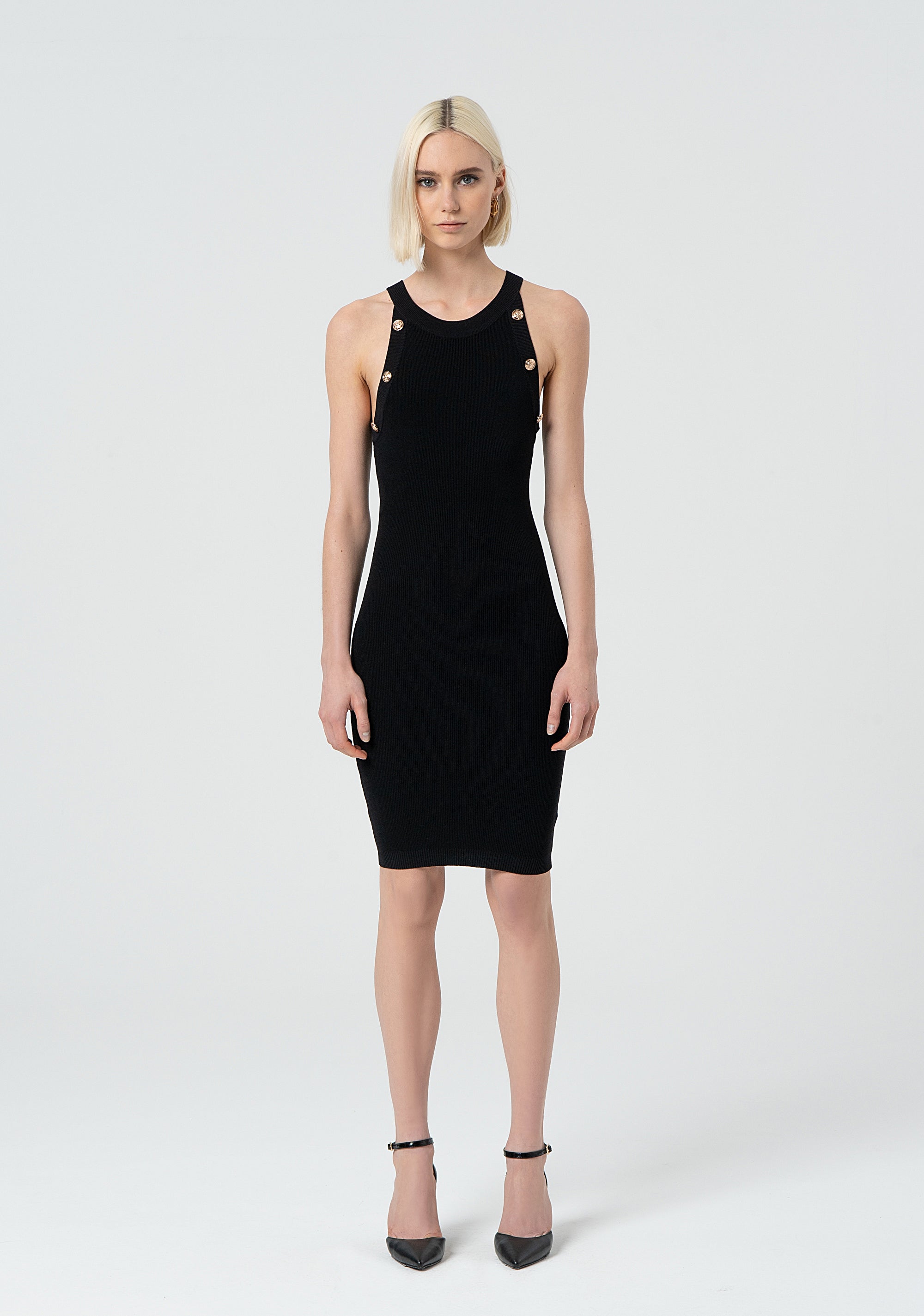 Knitted mini dress with ribs and sleeveless Fracomina FR25SD5005K52401-053-1
