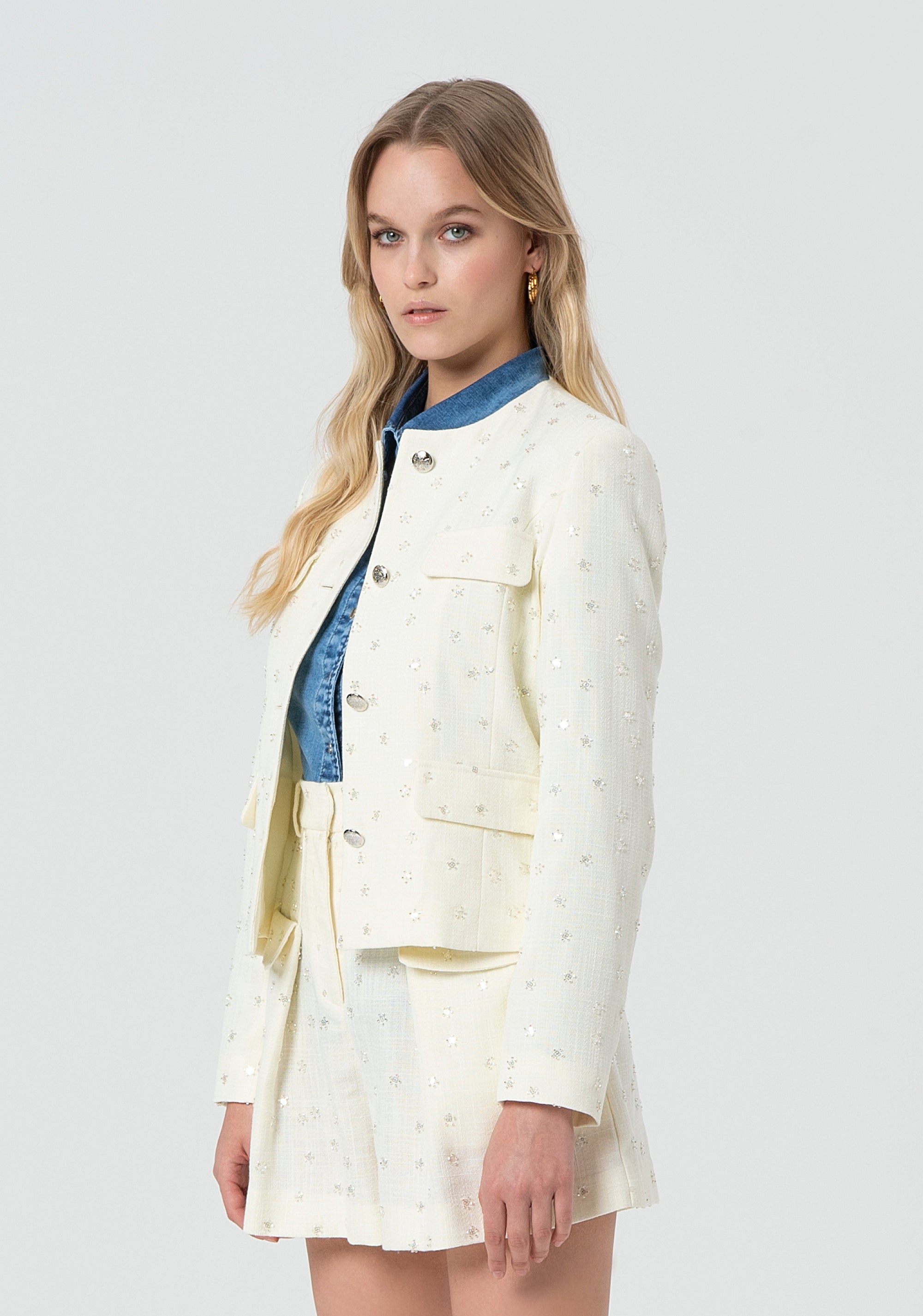 Jacket regular fit with shiny applications Fracomina FR25SJ2006W763R9-108-3