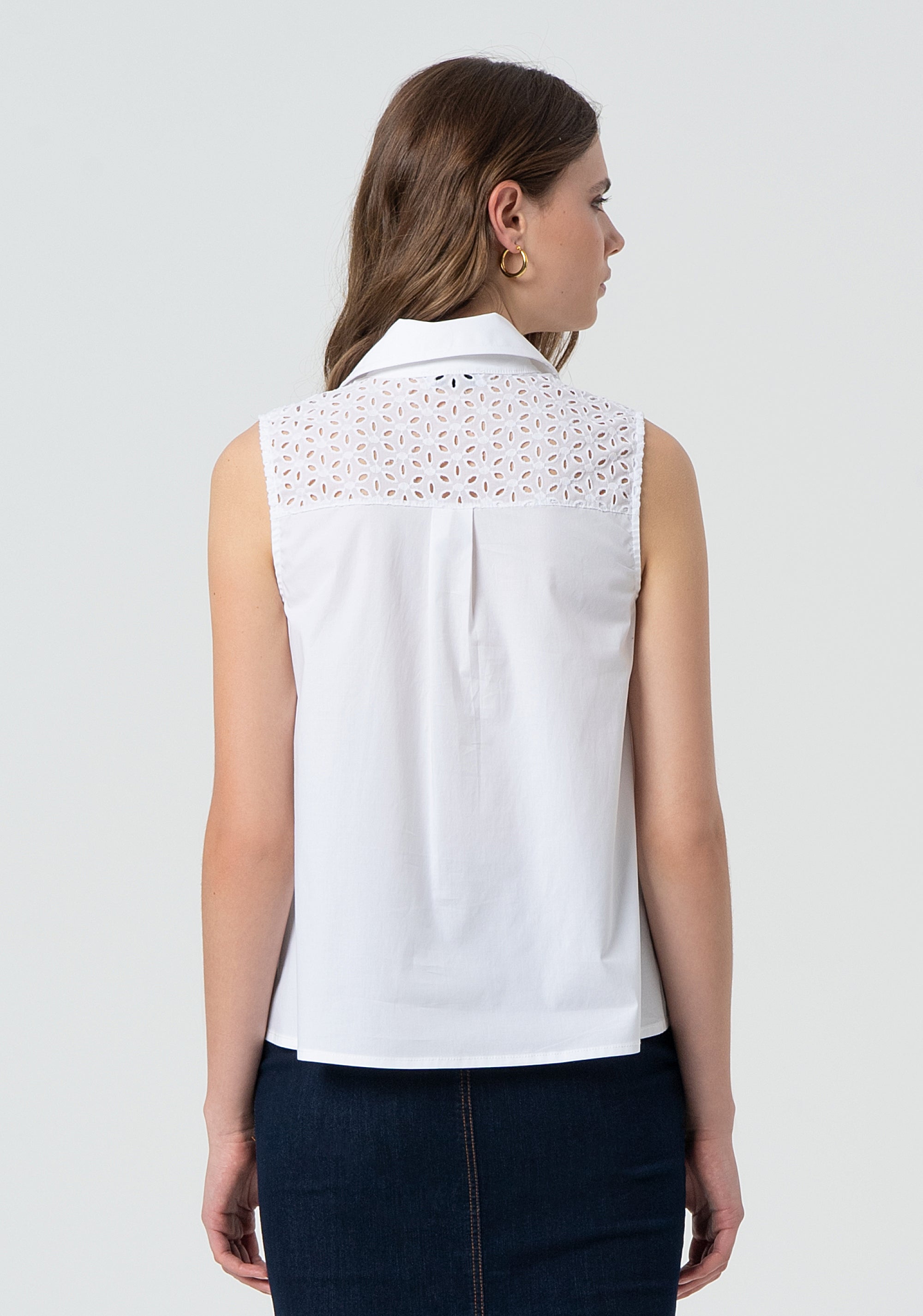 Sleeveless shirt made in cotton Fracomina FR25ST2019W682V8-278-4