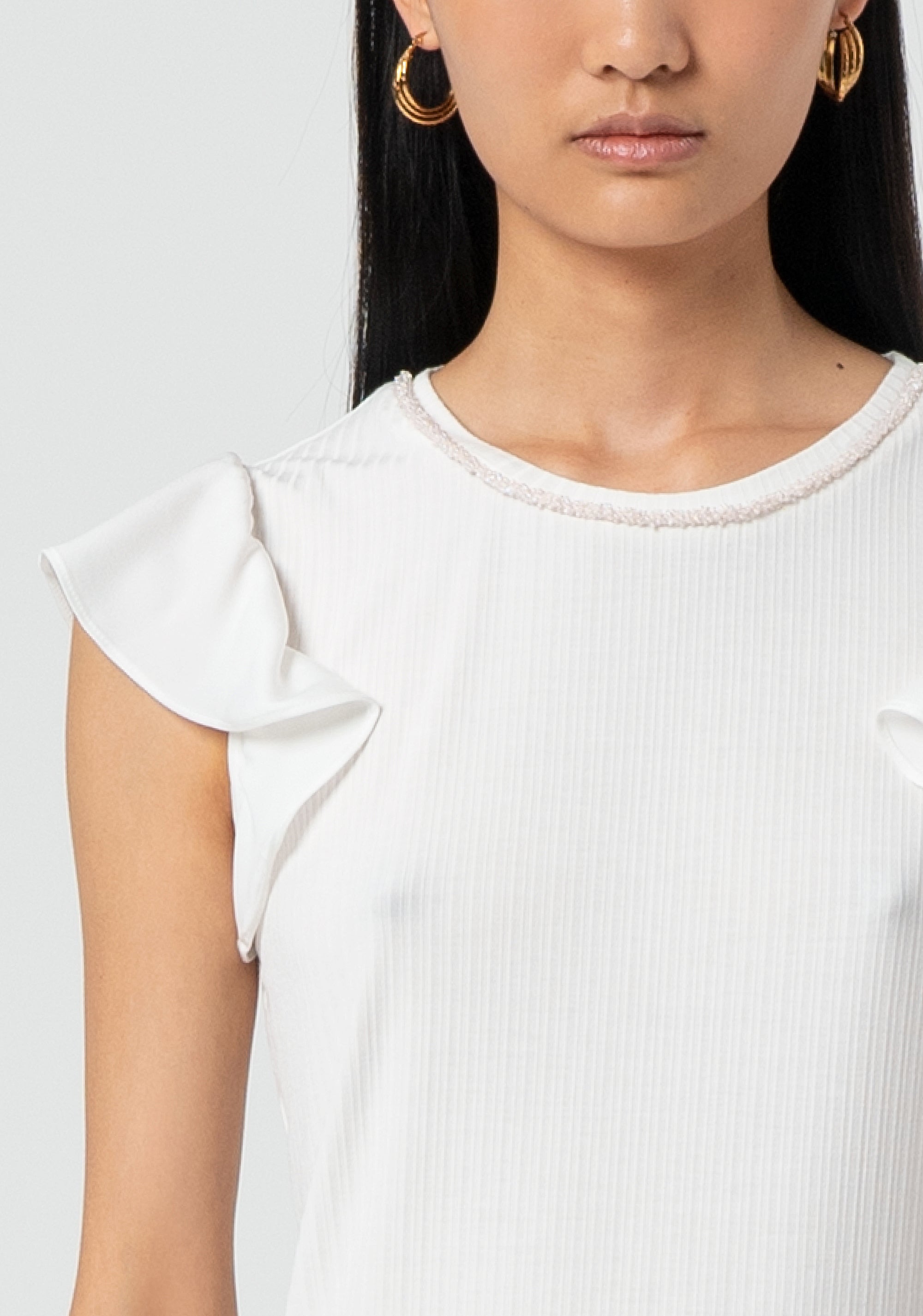 T-shirt tight fit with cap sleeves Fracomina FR25ST3051J451K7-108-2