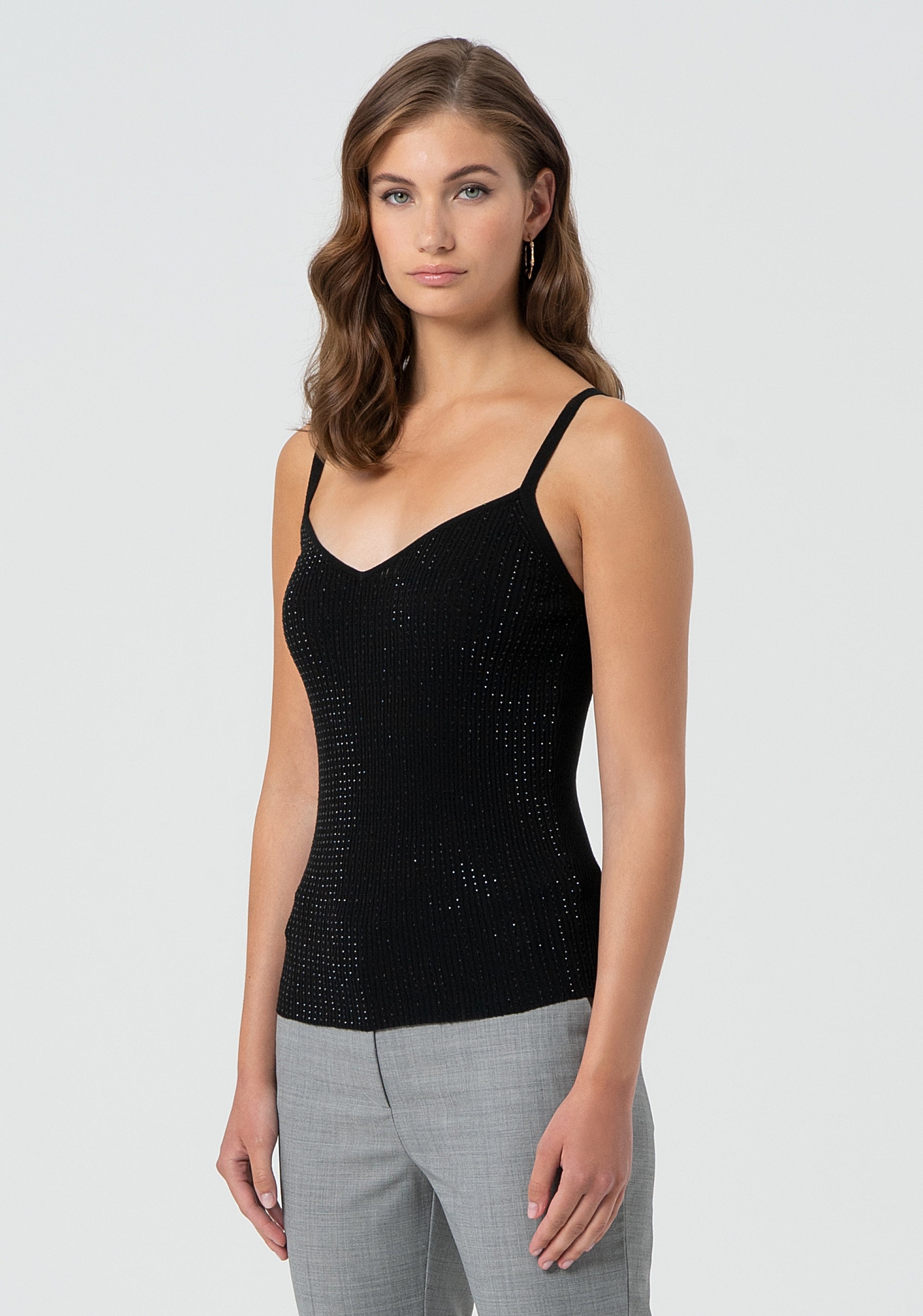 Knitted tank top with strasses Fracomina FR25ST4006K410J9-053-3