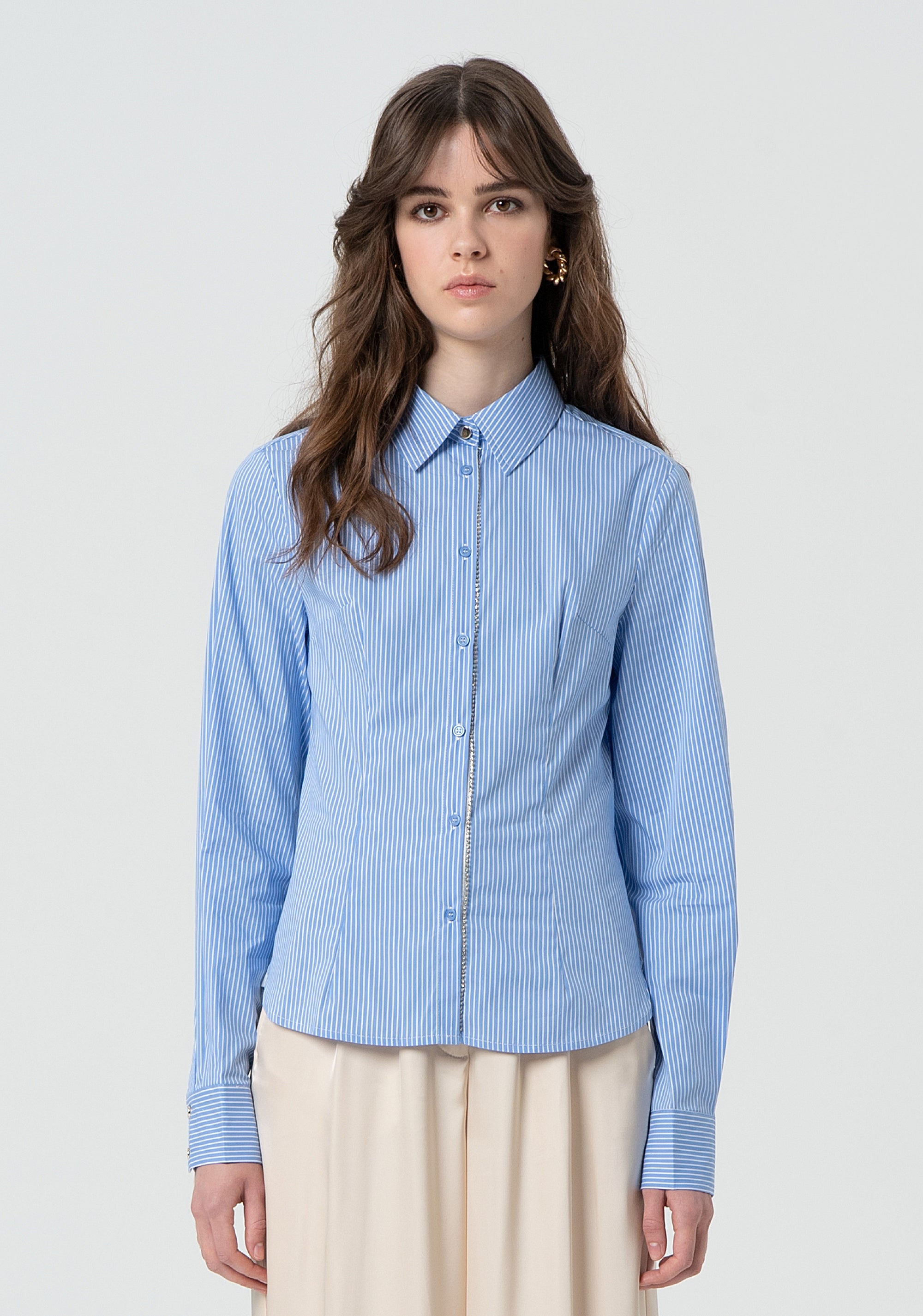 Shirt regular fit made in striped popeline Fracomina FR25ST6001W520N8-M02-1
