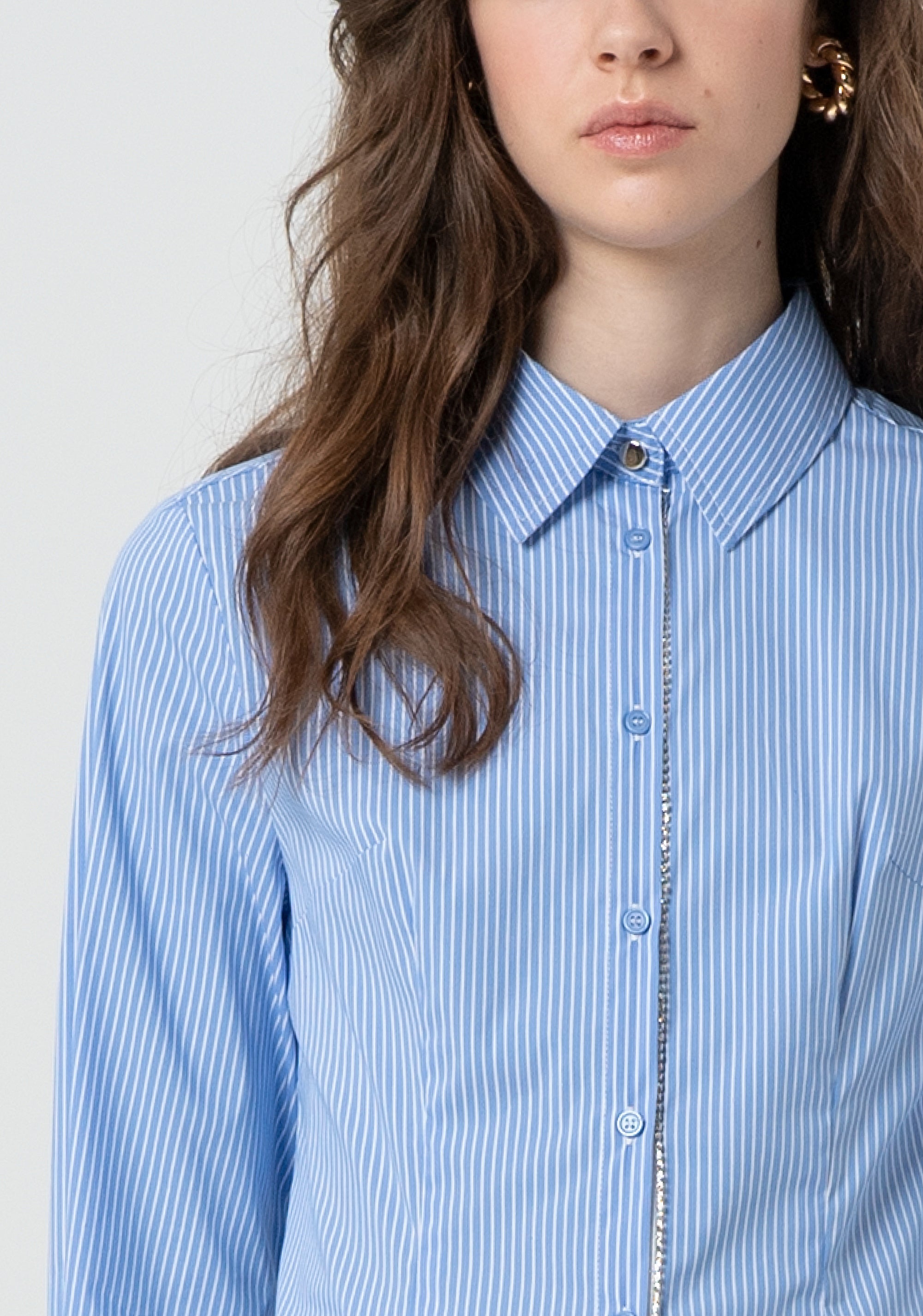 Shirt regular fit made in striped popeline Fracomina FR25ST6001W520N8-M02-2