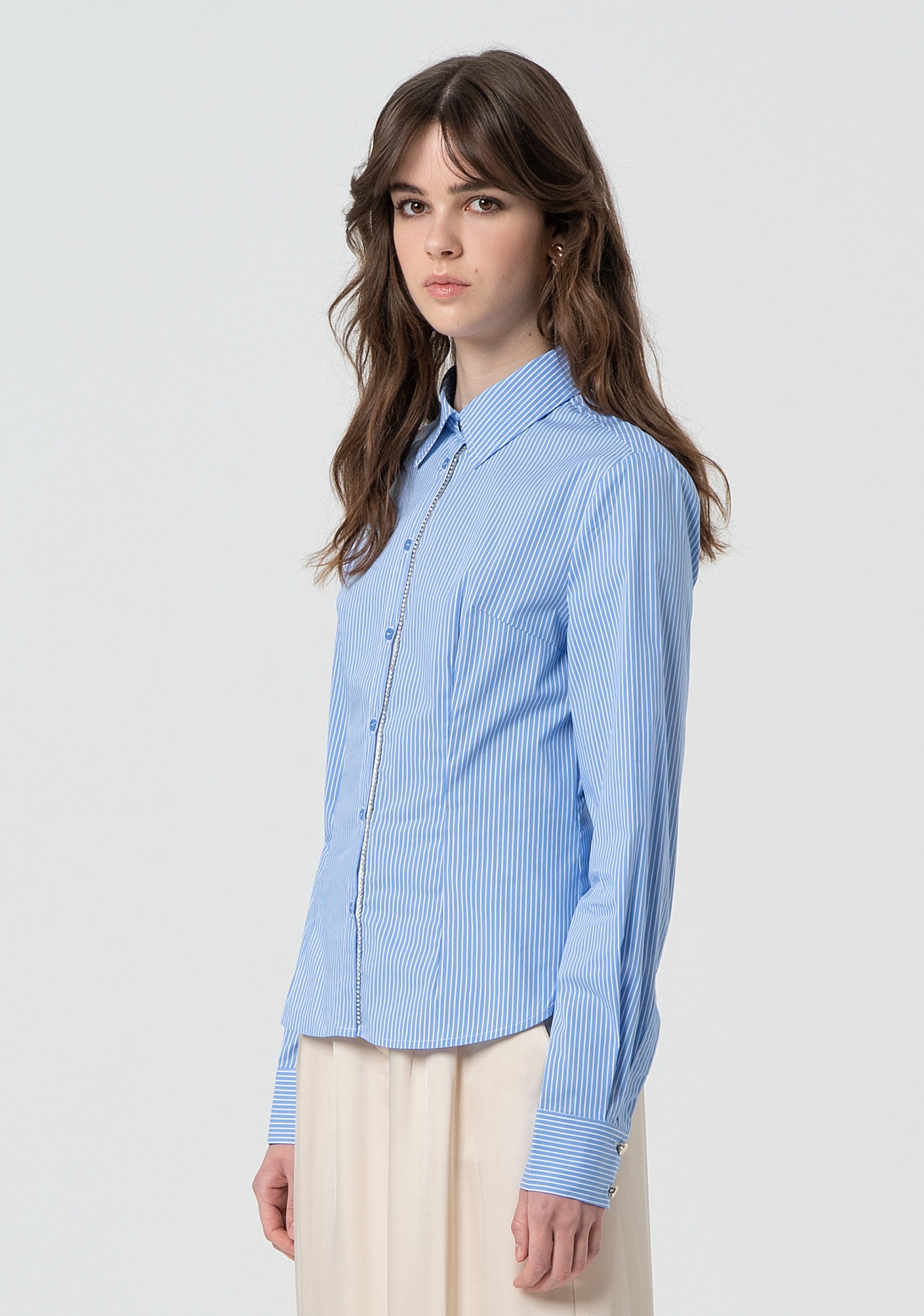 Shirt regular fit made in striped popeline Fracomina FR25ST6001W520N8-M02-3