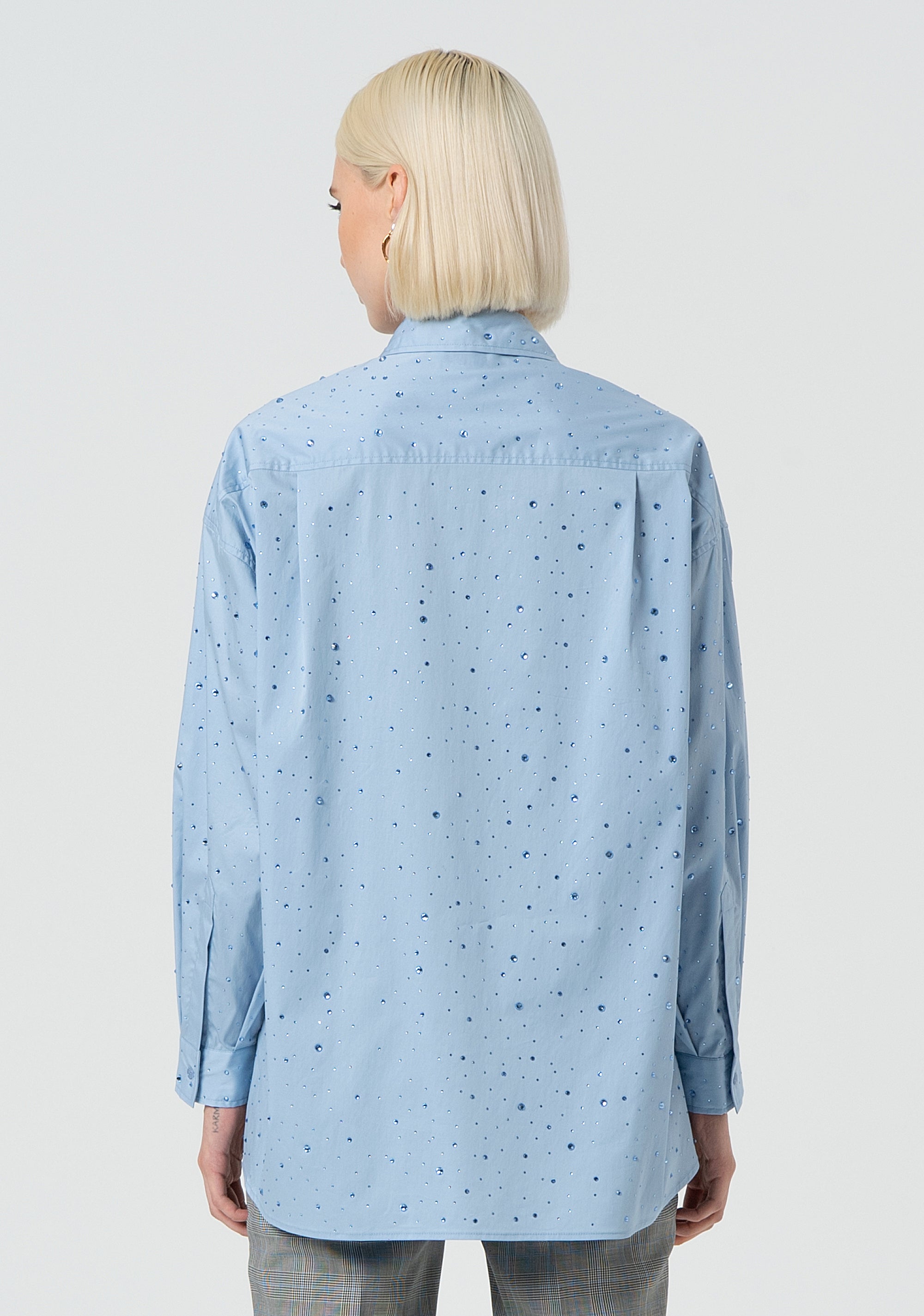 Shirt over fit made in popeline with strasses Fracomina FR25ST6002W52001-252-4