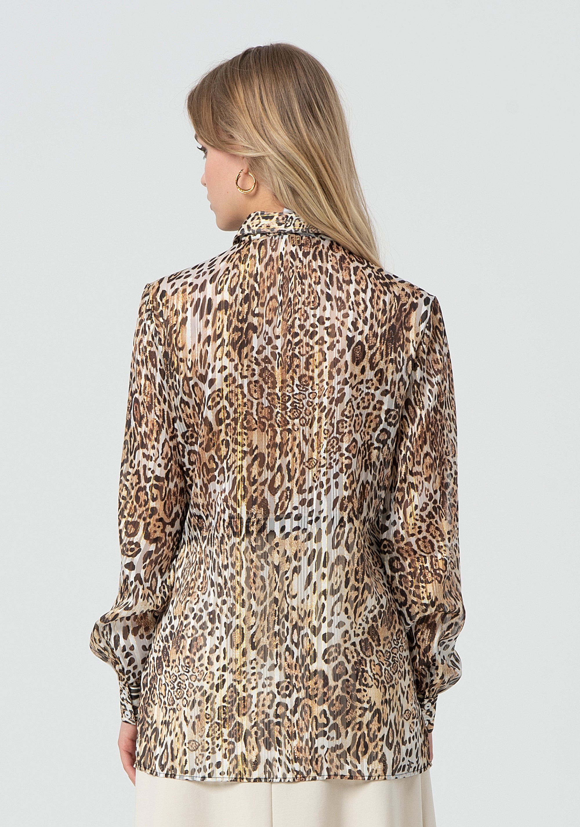 Blouse regular fit made in georgette with animalier print Fracomina FR25ST6018W777J8-388-4