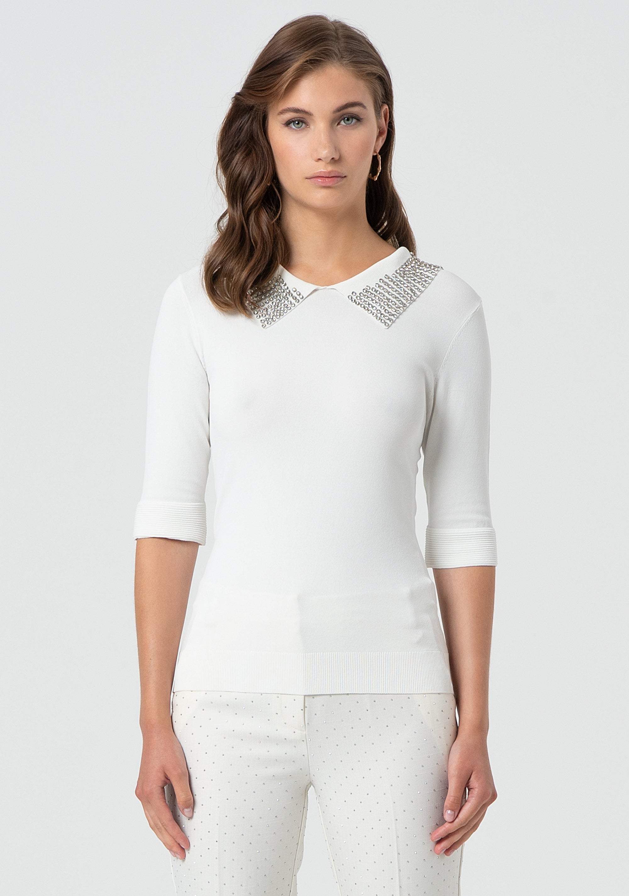 Knitted polo tight fit Fracomina FR25ST7007K414R9-108-1_bb37bc13-d816-475c-9bdf-c79d10d60201