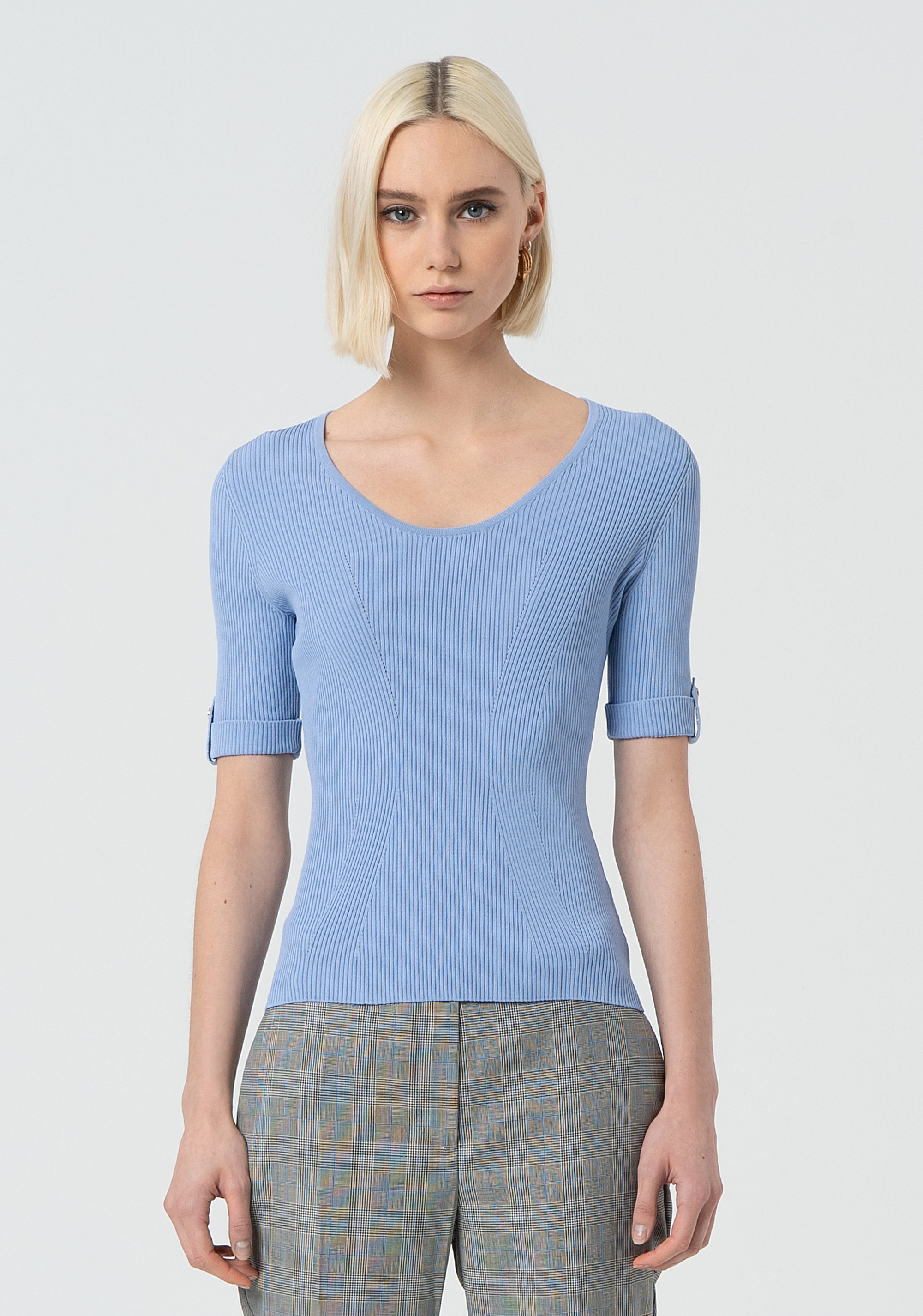 Knitwear tight fit with ribs Fracomina FR25ST7012K42101-252-1