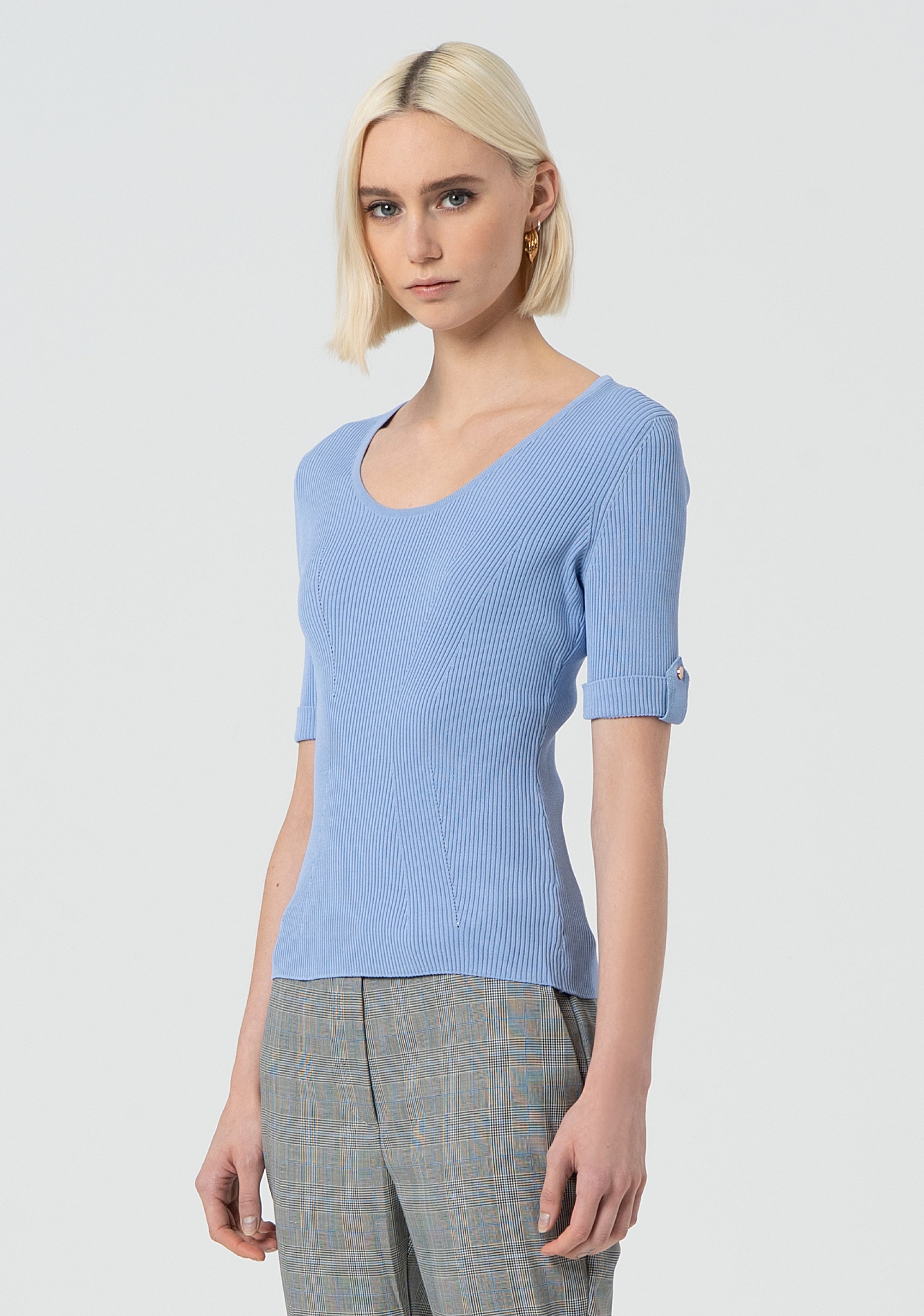 Knitwear tight fit with ribs Fracomina FR25ST7012K42101-252-3