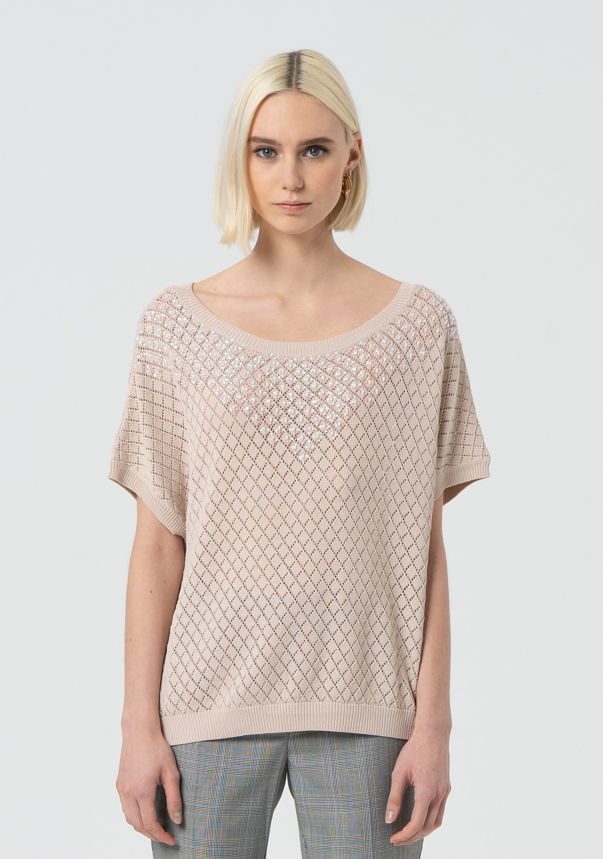 Knitwear loose fit with openwork Fracomina FR25ST7031K417R9-T10-1
